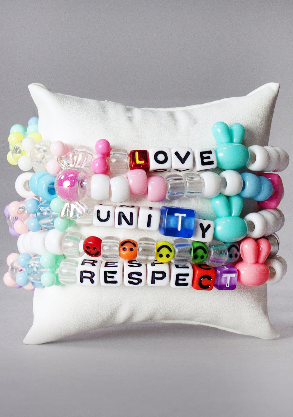  Love Unity Respect 5PC Stacked Rave Kandi Bracelet