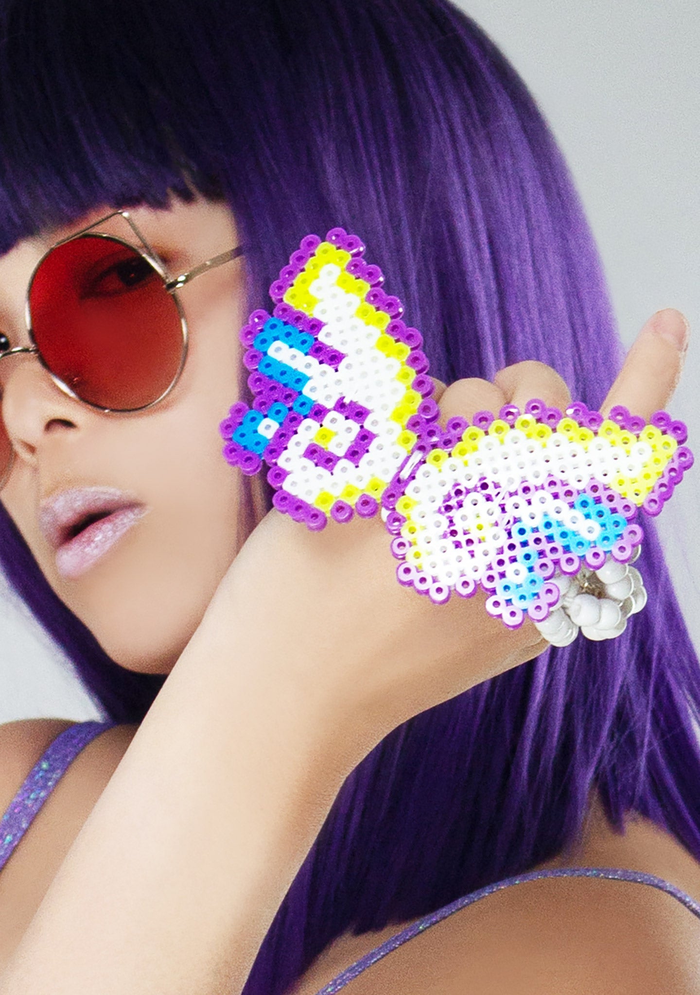  Morpho Magic Light Up Pendant Rave Kandi Bracelet