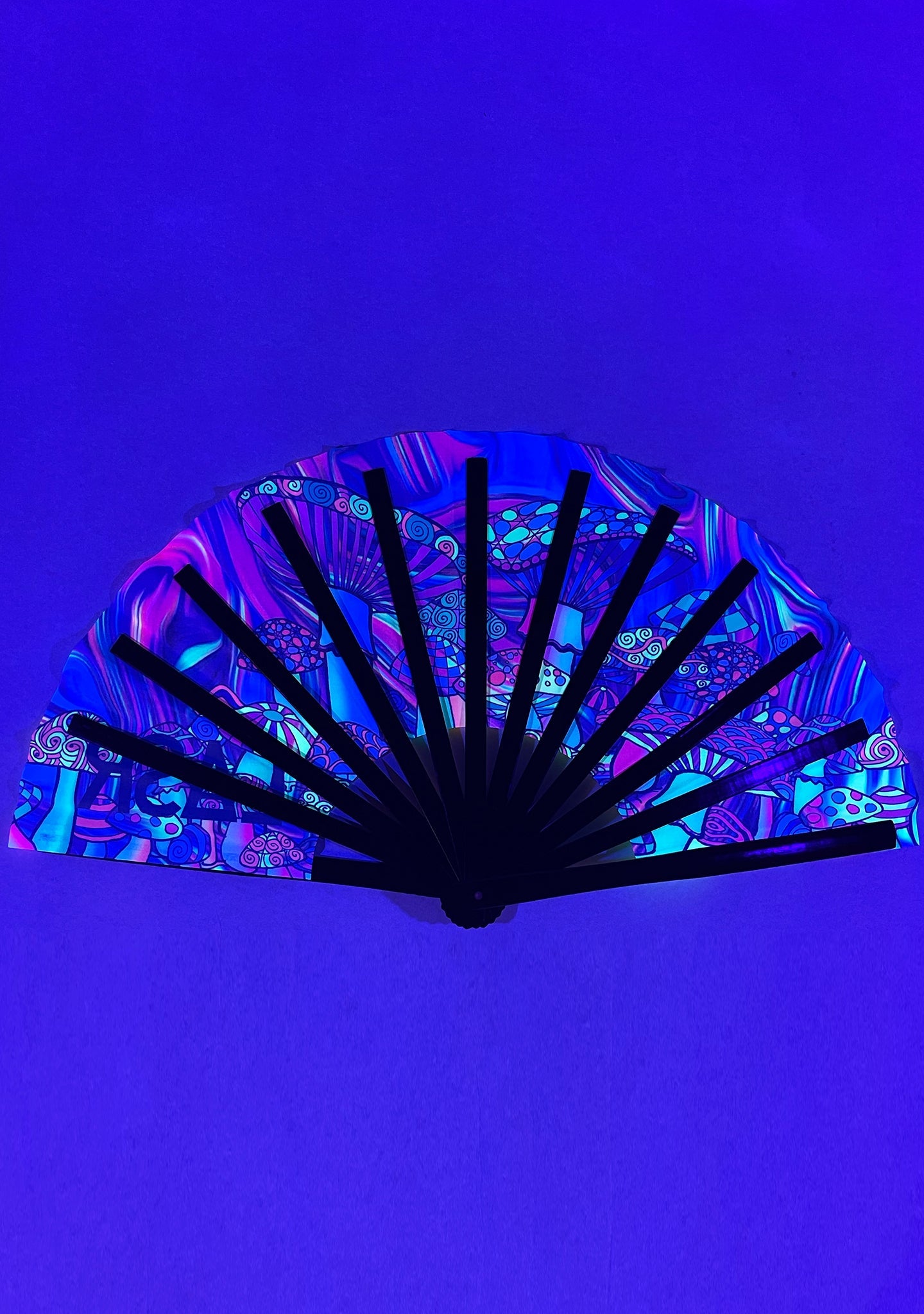  Mushroom Madness UV Reactive Rave Fan
