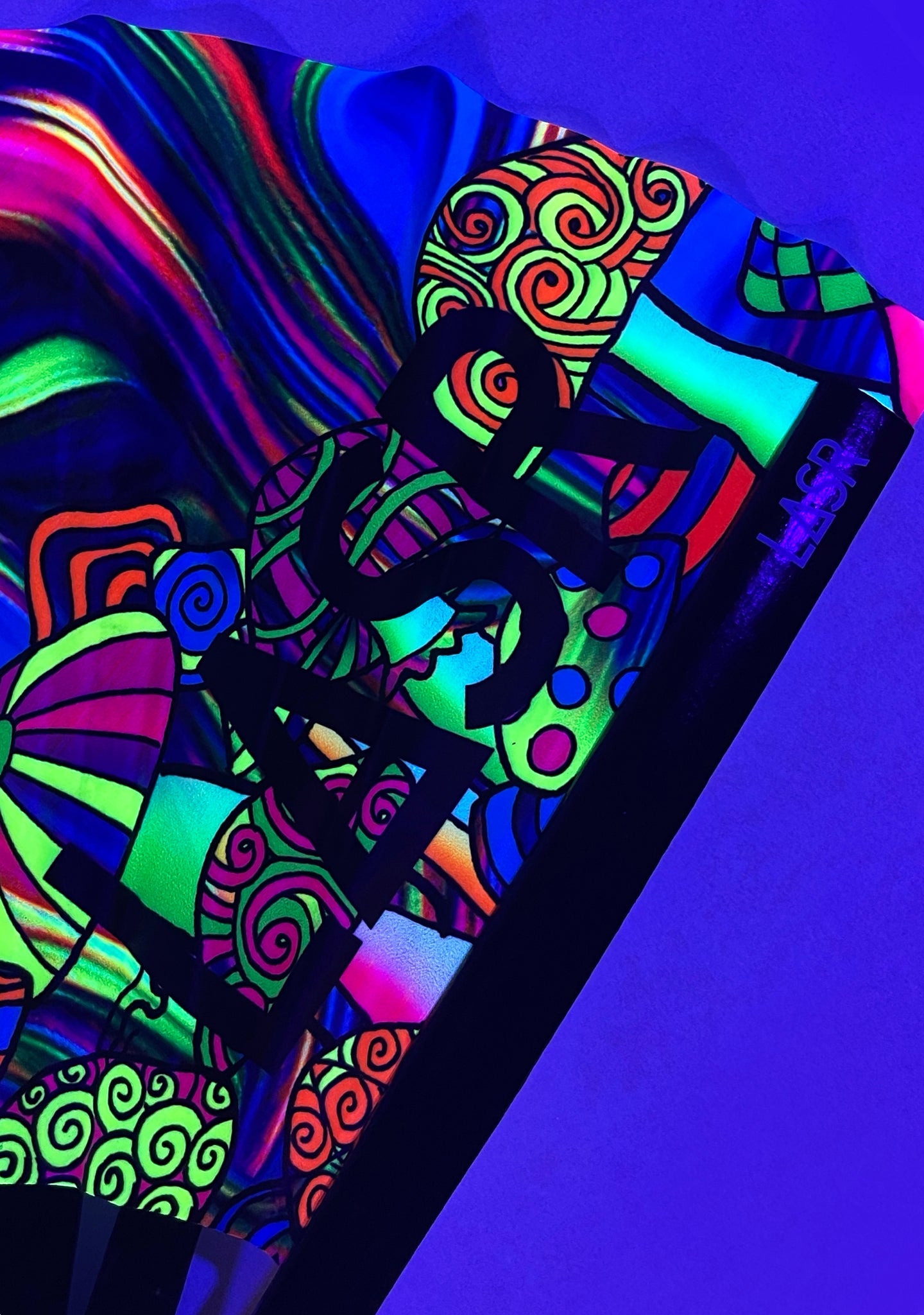  Mushroom Madness UV Reactive Rave Fan