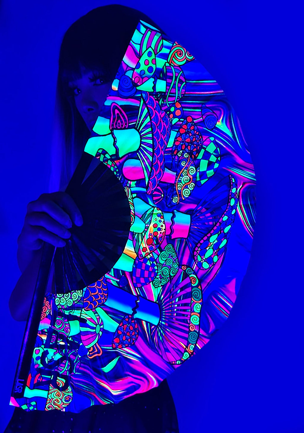  Mushroom Madness UV Reactive Rave Fan
