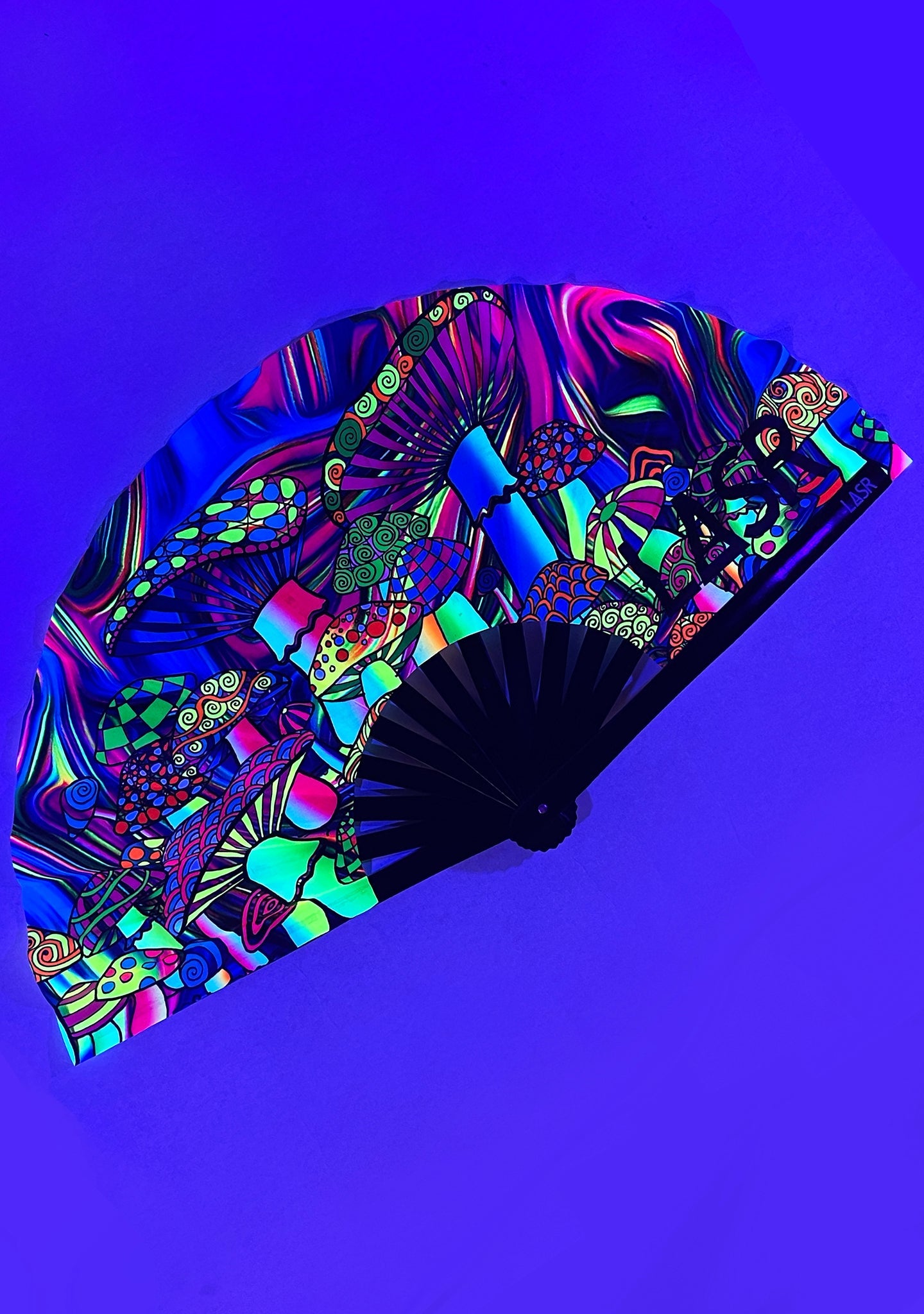  Mushroom Madness UV Reactive Rave Fan