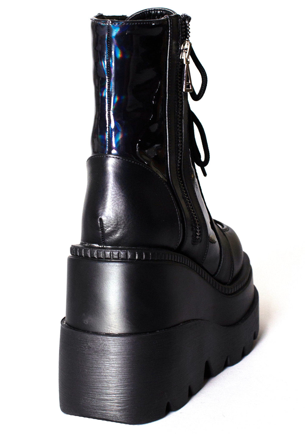  Nightshade Hologram Black Platform Boots