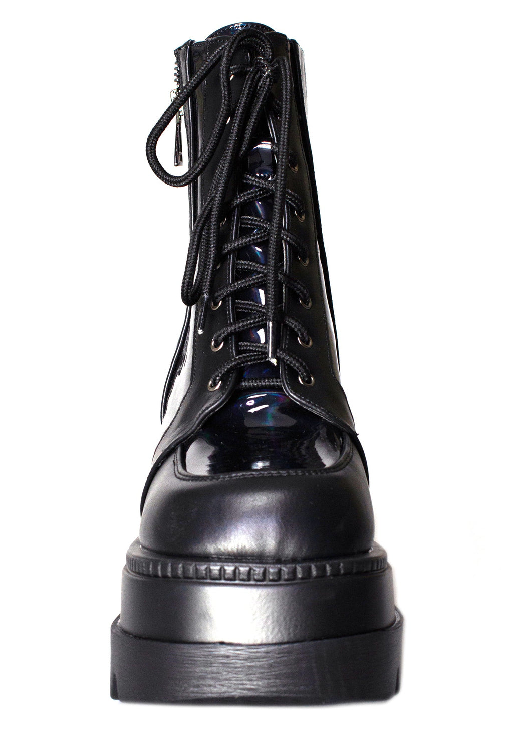  Nightshade Hologram Black Platform Boots