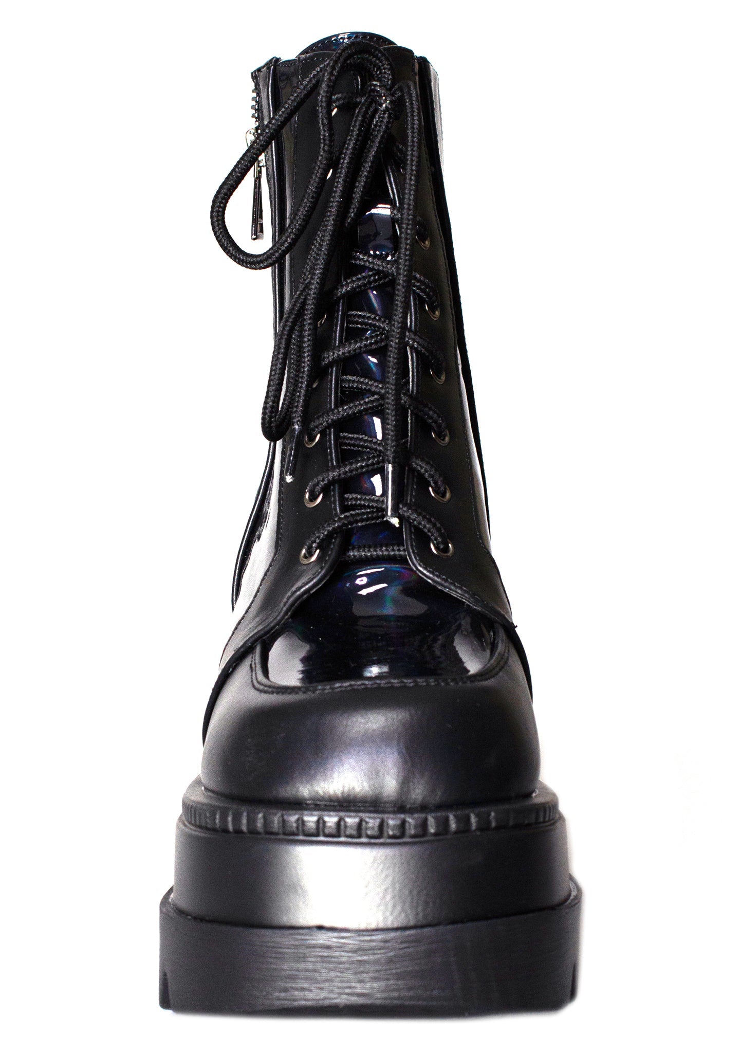  Nightshade Hologram Black Platform Boots