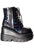  Nightshade Hologram Black Platform Boots