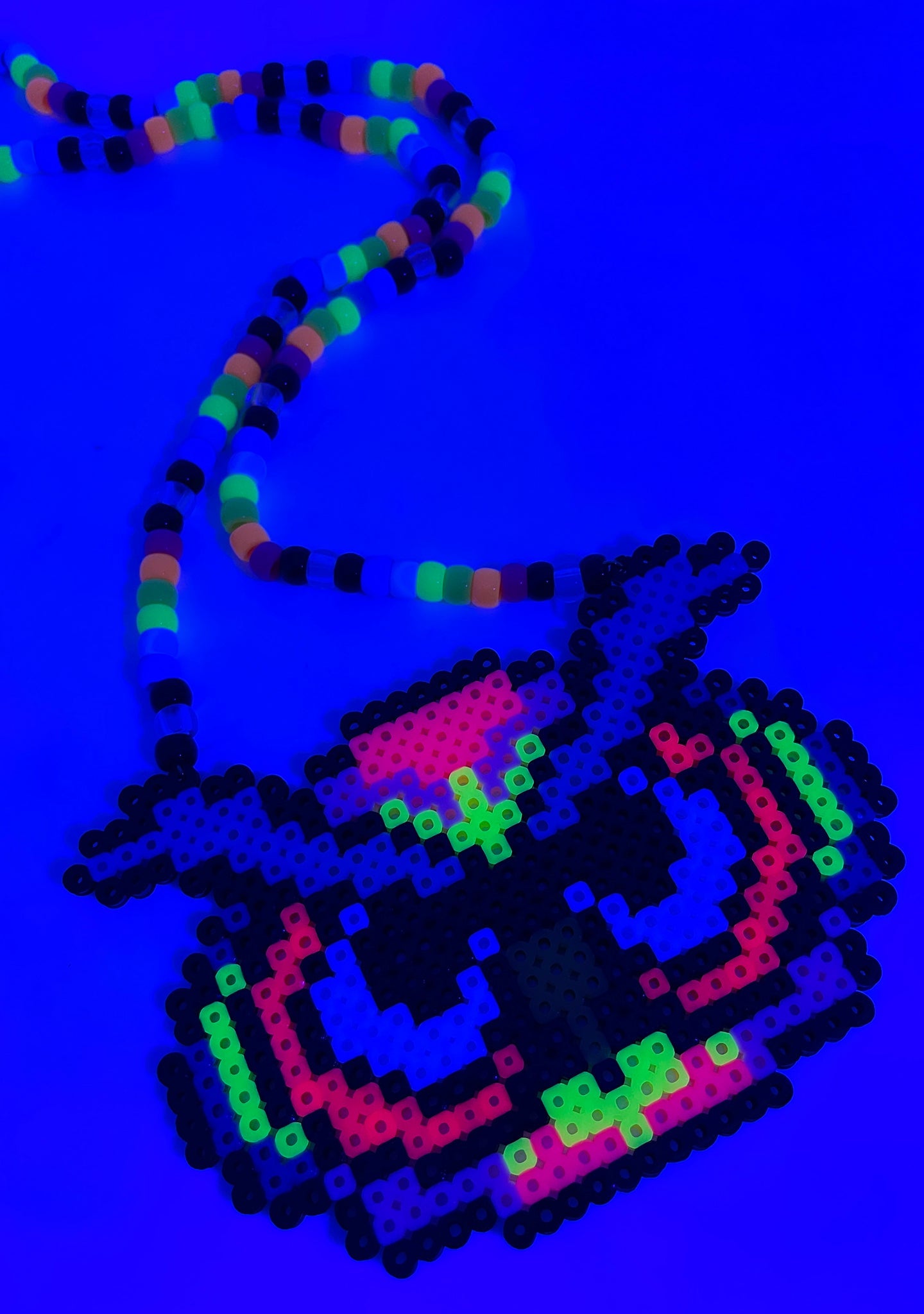  Nocturnal Night Owl Rave Kandi Necklace