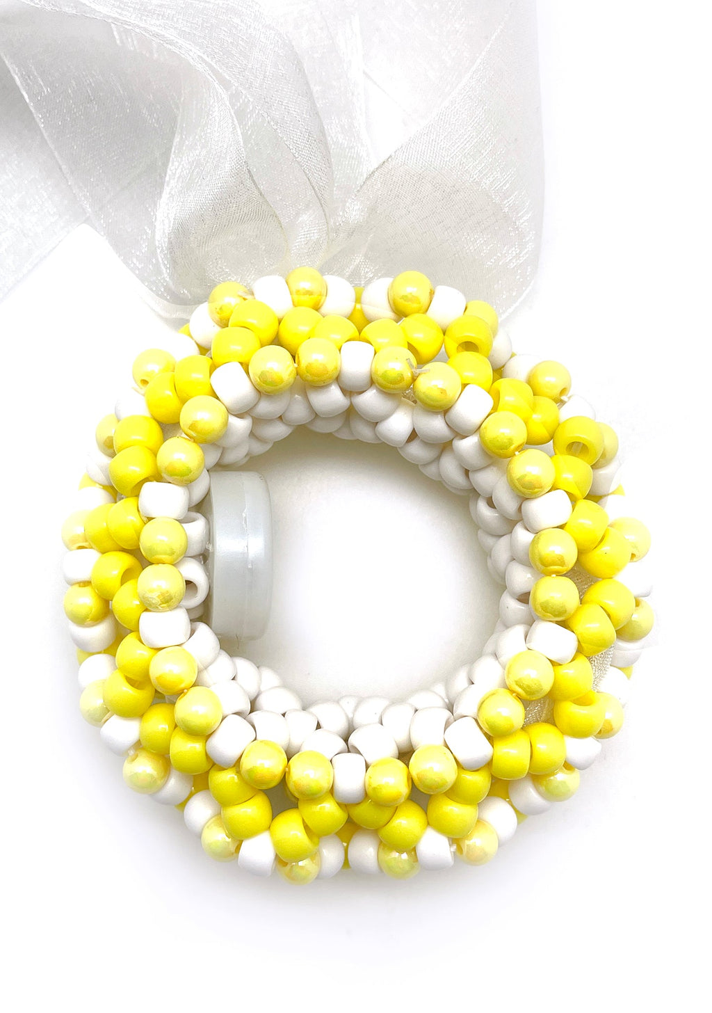  Pearlescent Sunbeam Light Up Ribbon Rave Kandi Bracelet