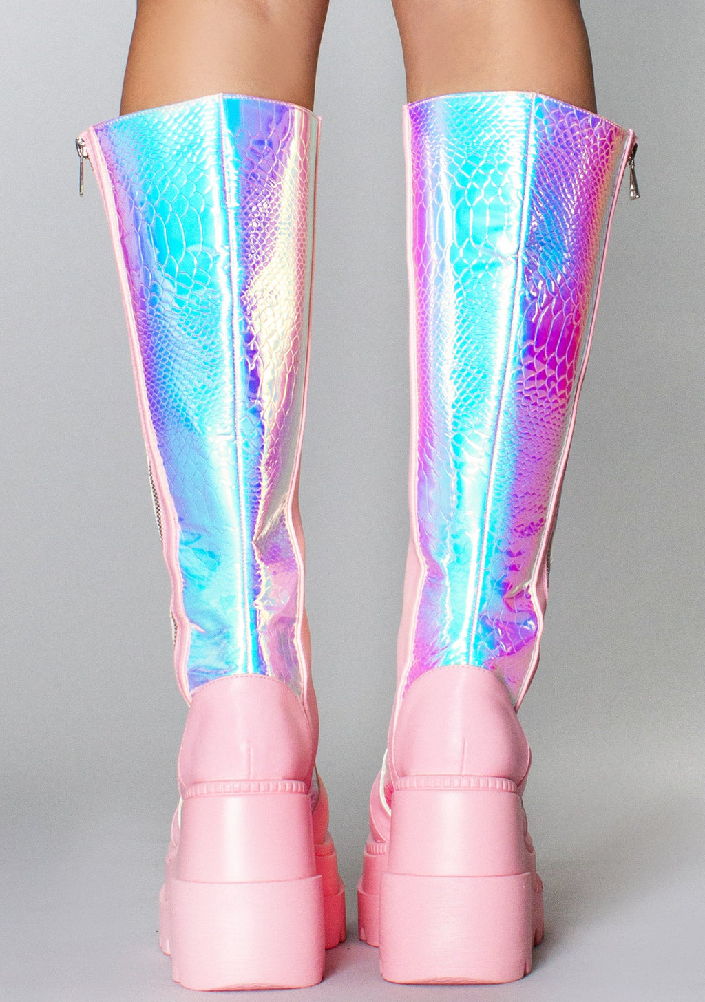  Pink Poison Hi Pink Platform Boots