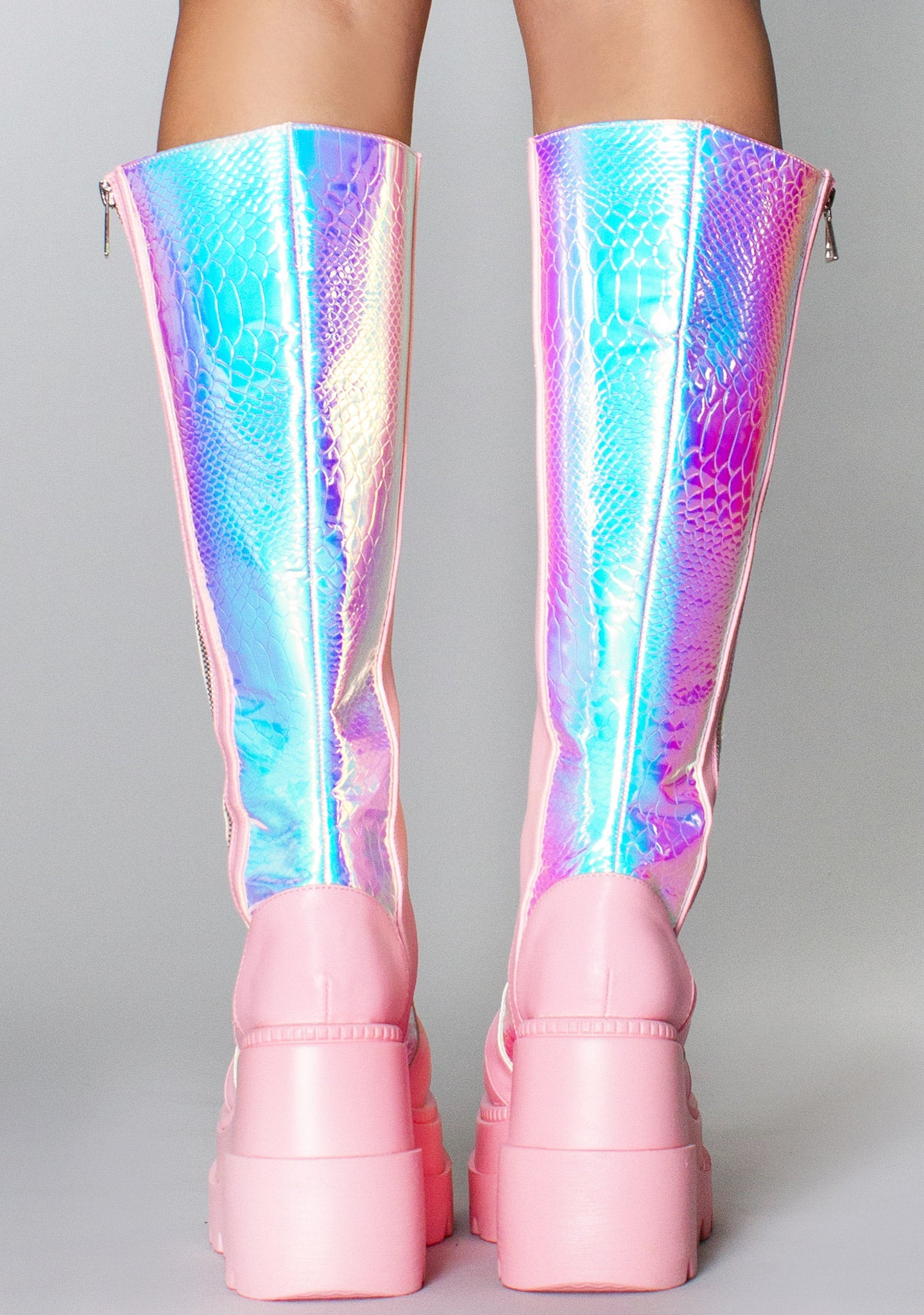  Pink Poison Hi Pink Platform Boots