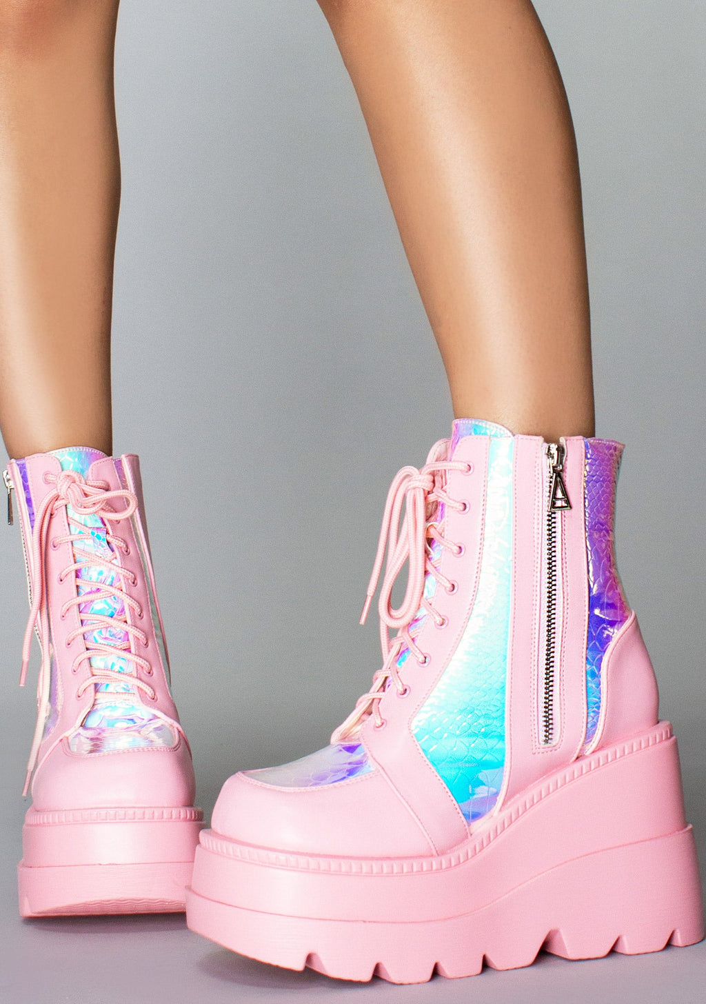  Pink Poison Pink Platform Boots