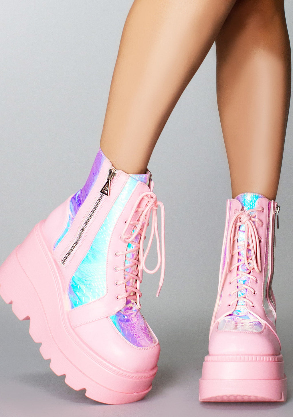  Pink Poison Pink Platform Boots