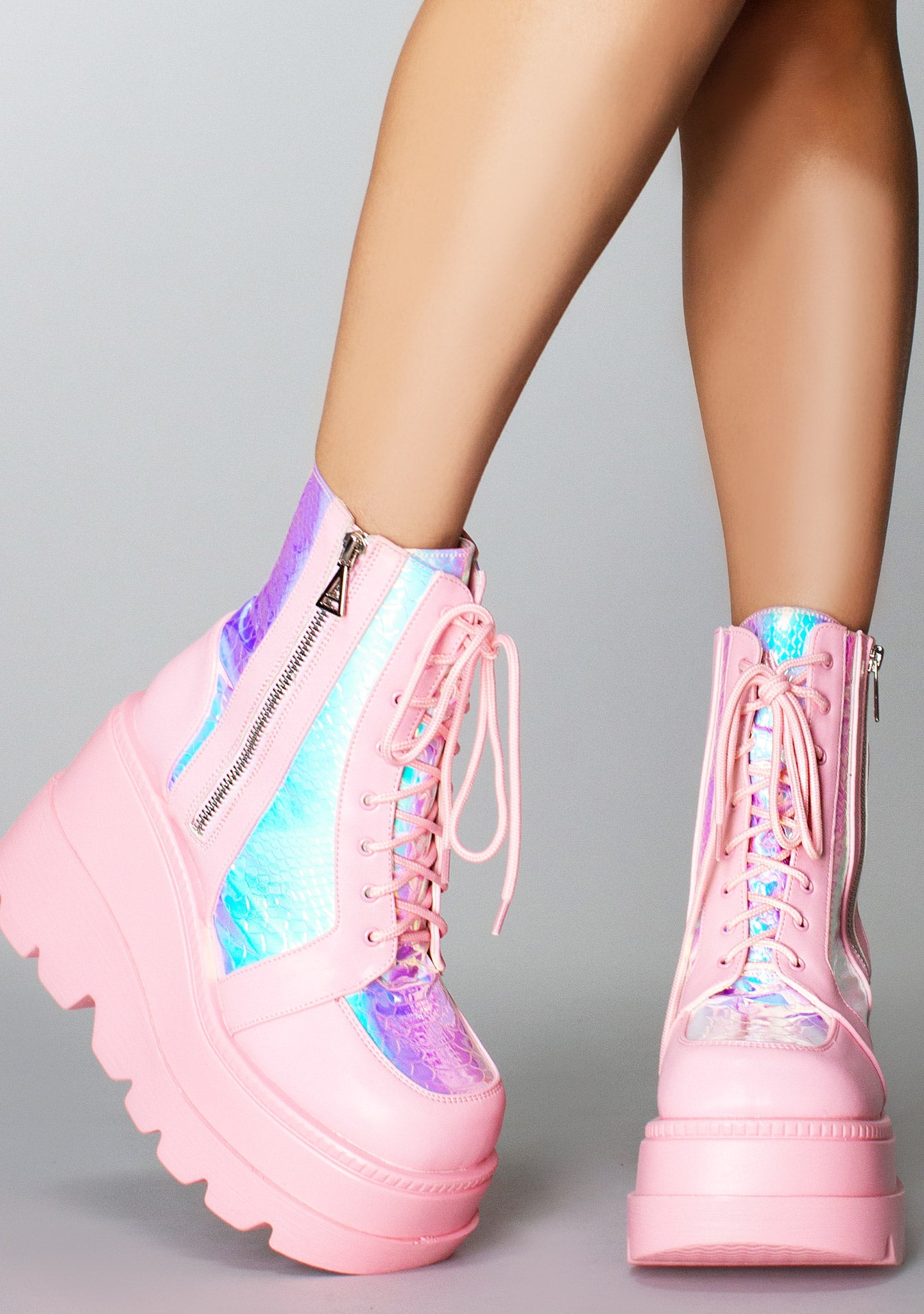  Pink Poison Pink Platform Boots