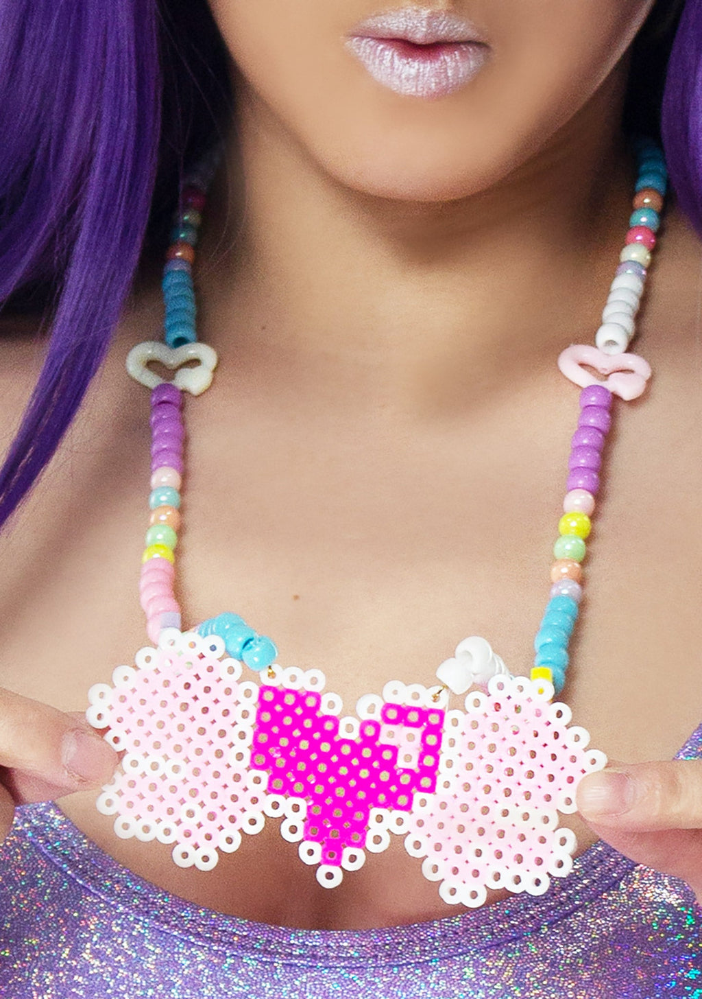  Pixel Love Rave Kandi Necklace