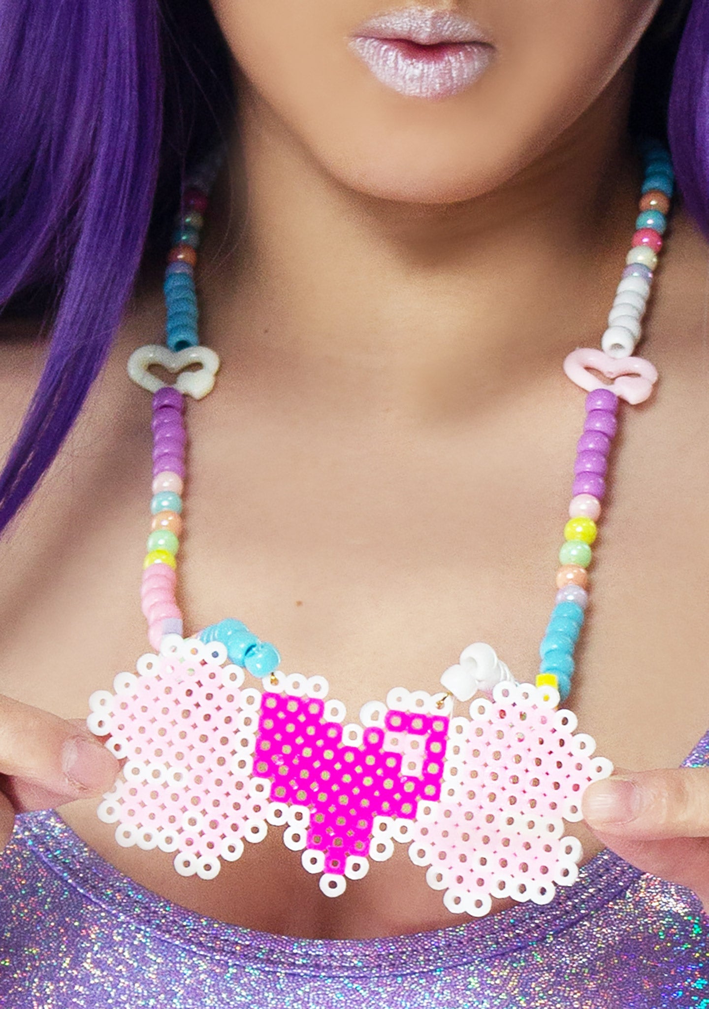  Pixel Love Rave Kandi Necklace