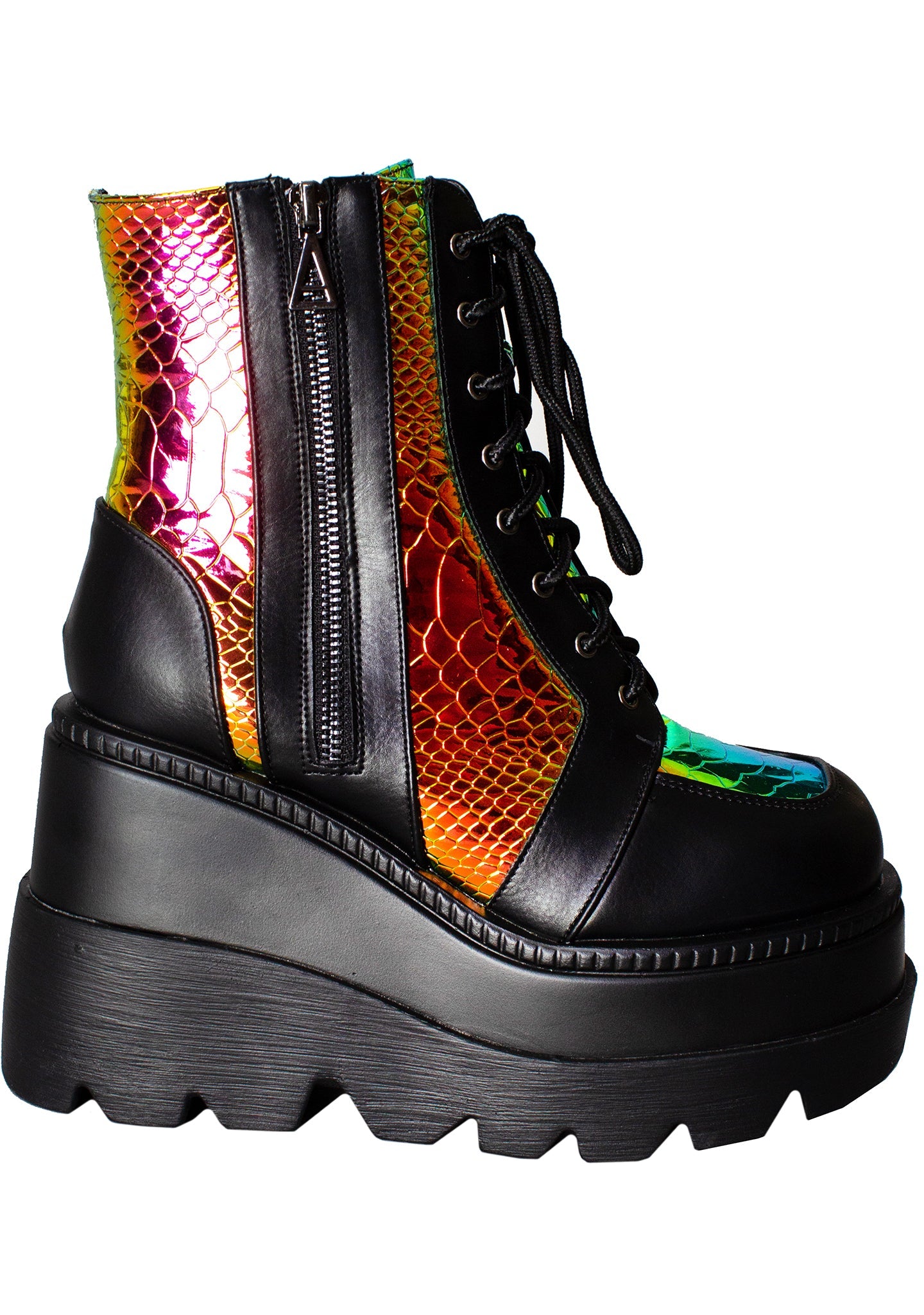  X LASR Exclusive RADIO Radioactive Black Platform Boots