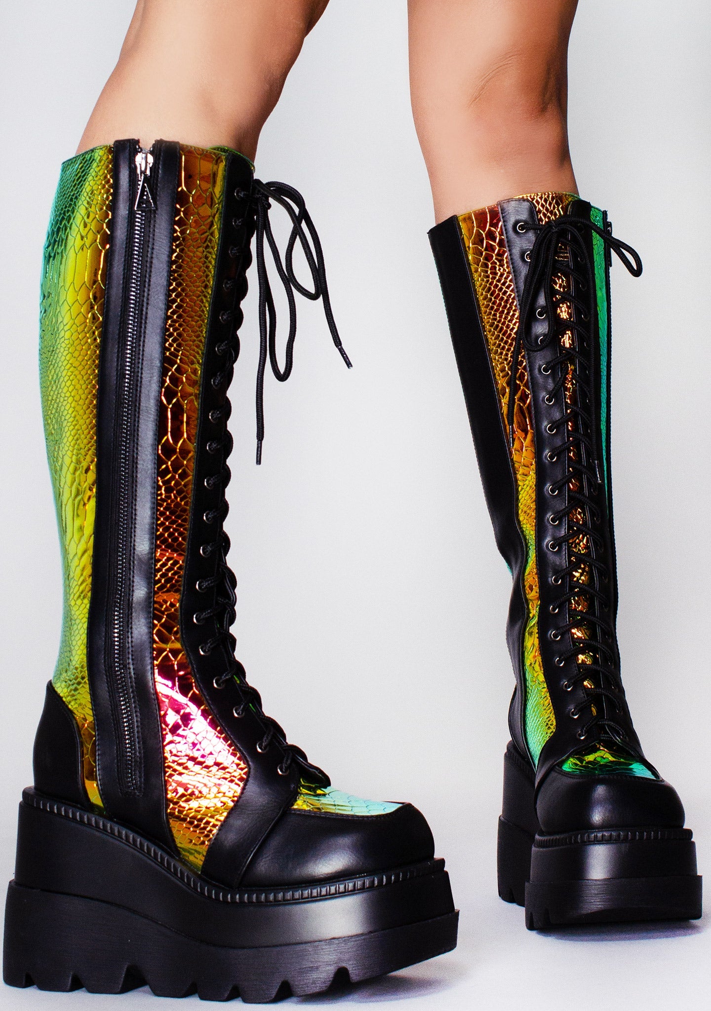  Radioactive Hi Black Platform Boots