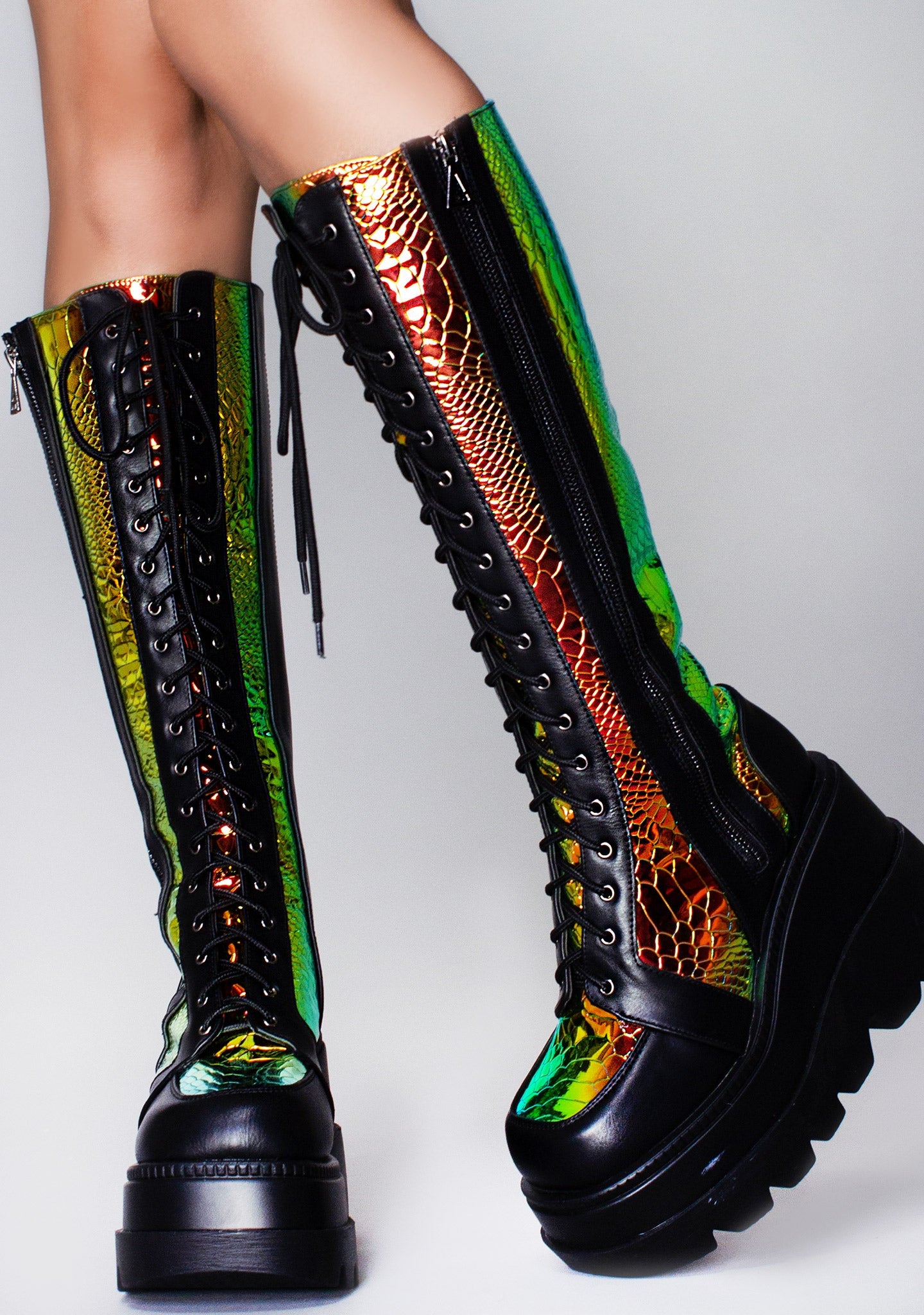  Radioactive Hi Black Platform Boots