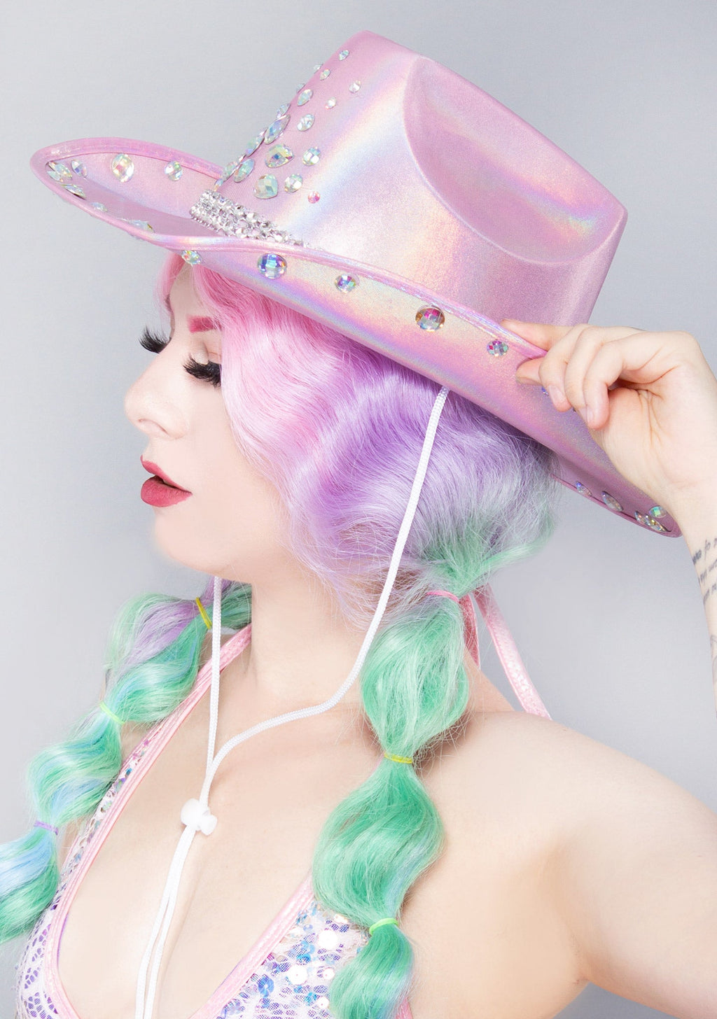  Rhinestone Cowgirl Opalescence Festival Hat