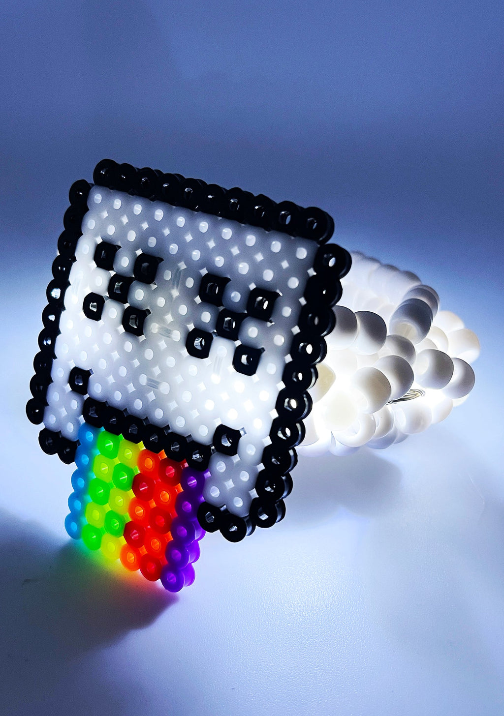  Silly Emoticon Light Up Pendant Rave Kandi Bracelet
