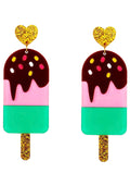  Strawberry Sprinkle Delight Ice Cream Bar Resin Earring