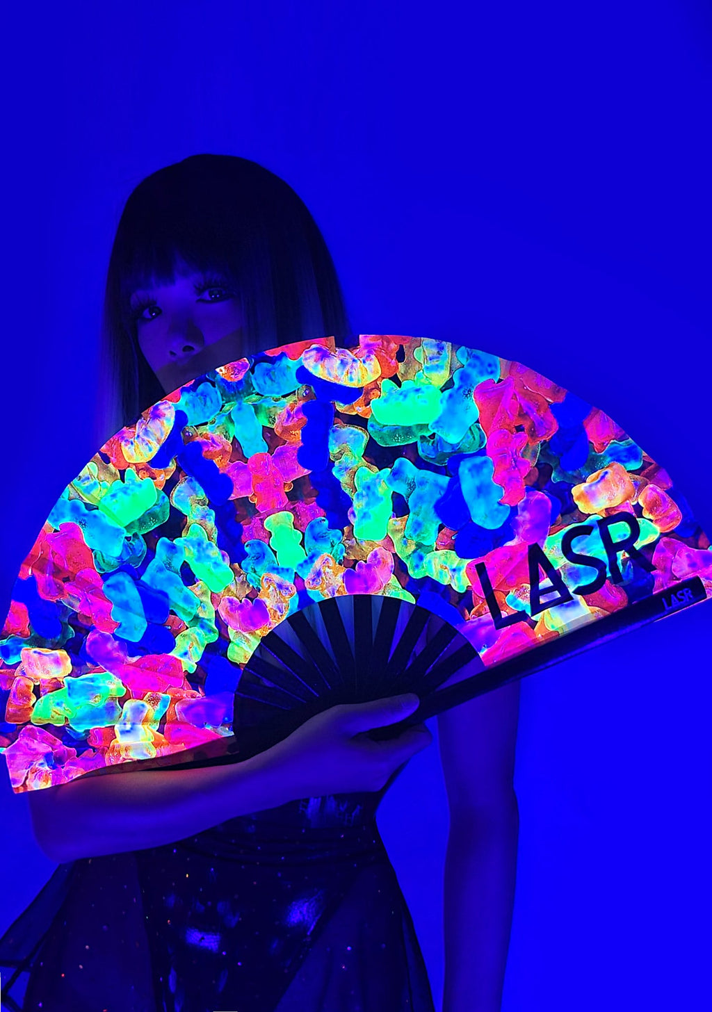  Sugar High Gummy Bear UV Reactive Rave Fan