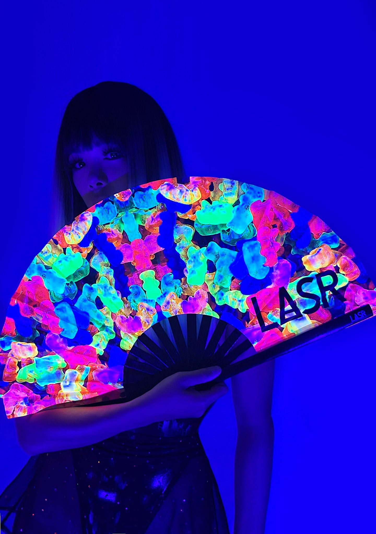  Sugar High Gummy Bear UV Reactive Rave Fan