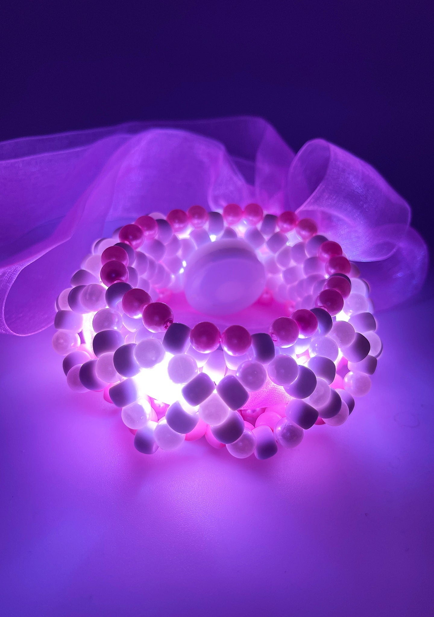  Sugar Pop Light Up Ribbon Rave Kandi Bracelet