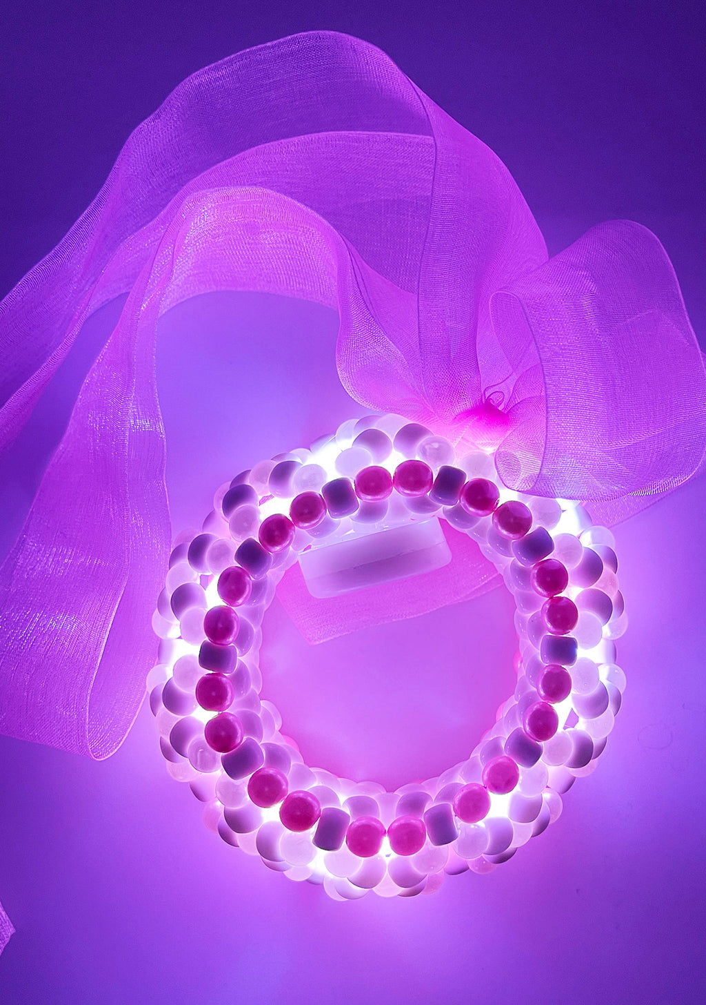  Sugar Pop Light Up Ribbon Rave Kandi Bracelet