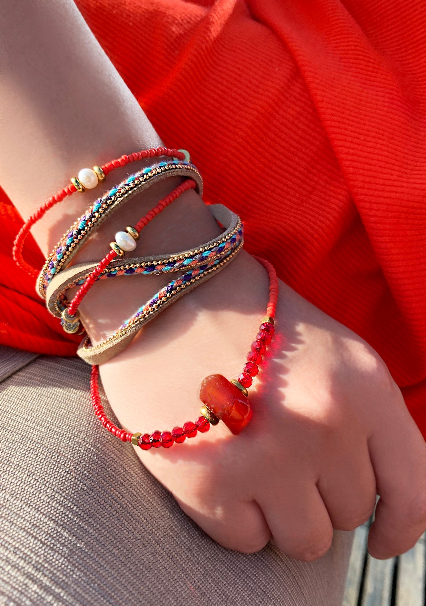  Mumbai Beaded Triple Wrap Bracelet