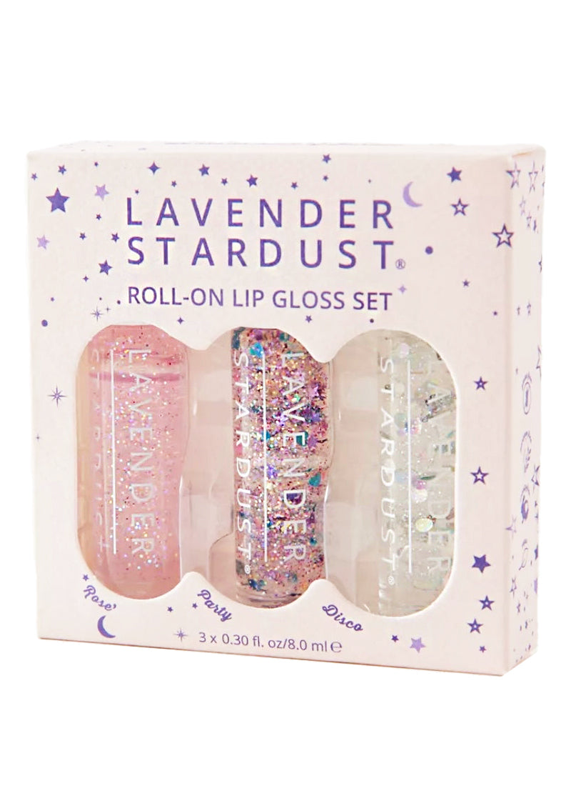  Disco Glitter Lip Gloss Trio Set