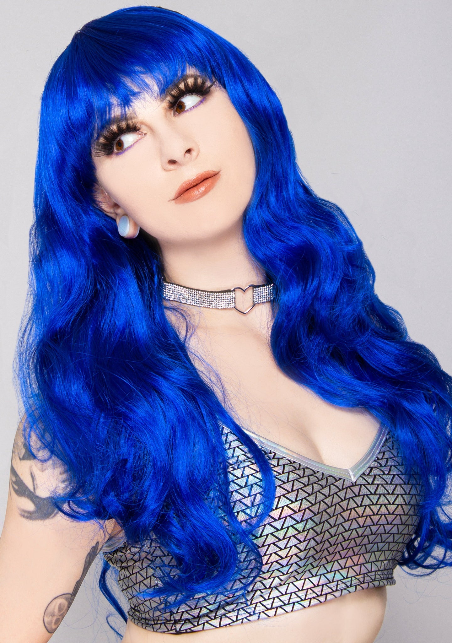 LEG AVENUE Blue Bombshell Long Wavy Bang Wig