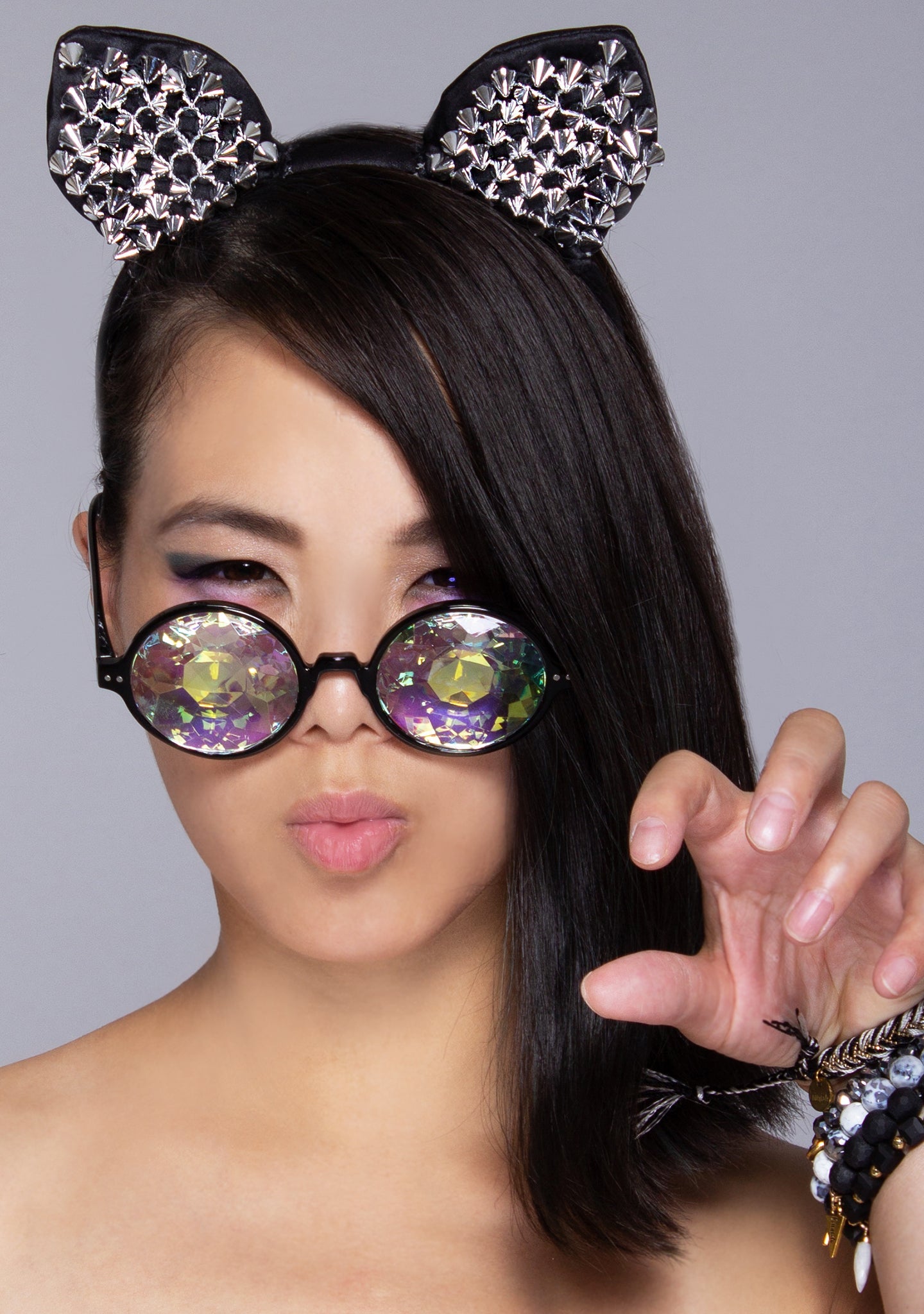 LEG AVENUE Studded Cat Ear Headband