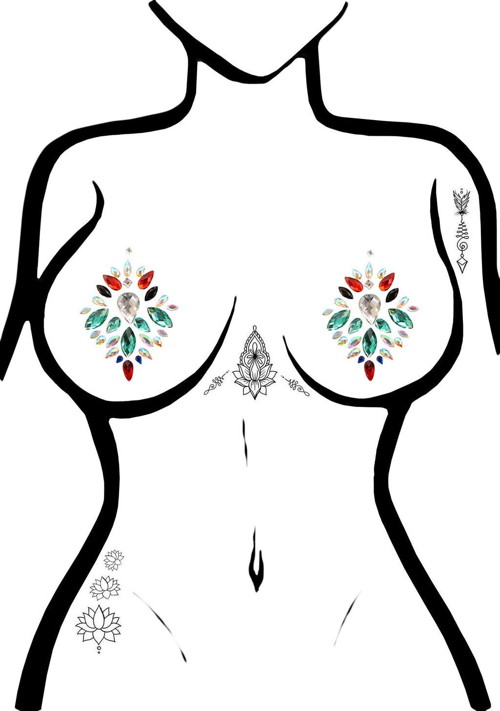 LEG AVENUE Vega Jeweled Nipple Pasties