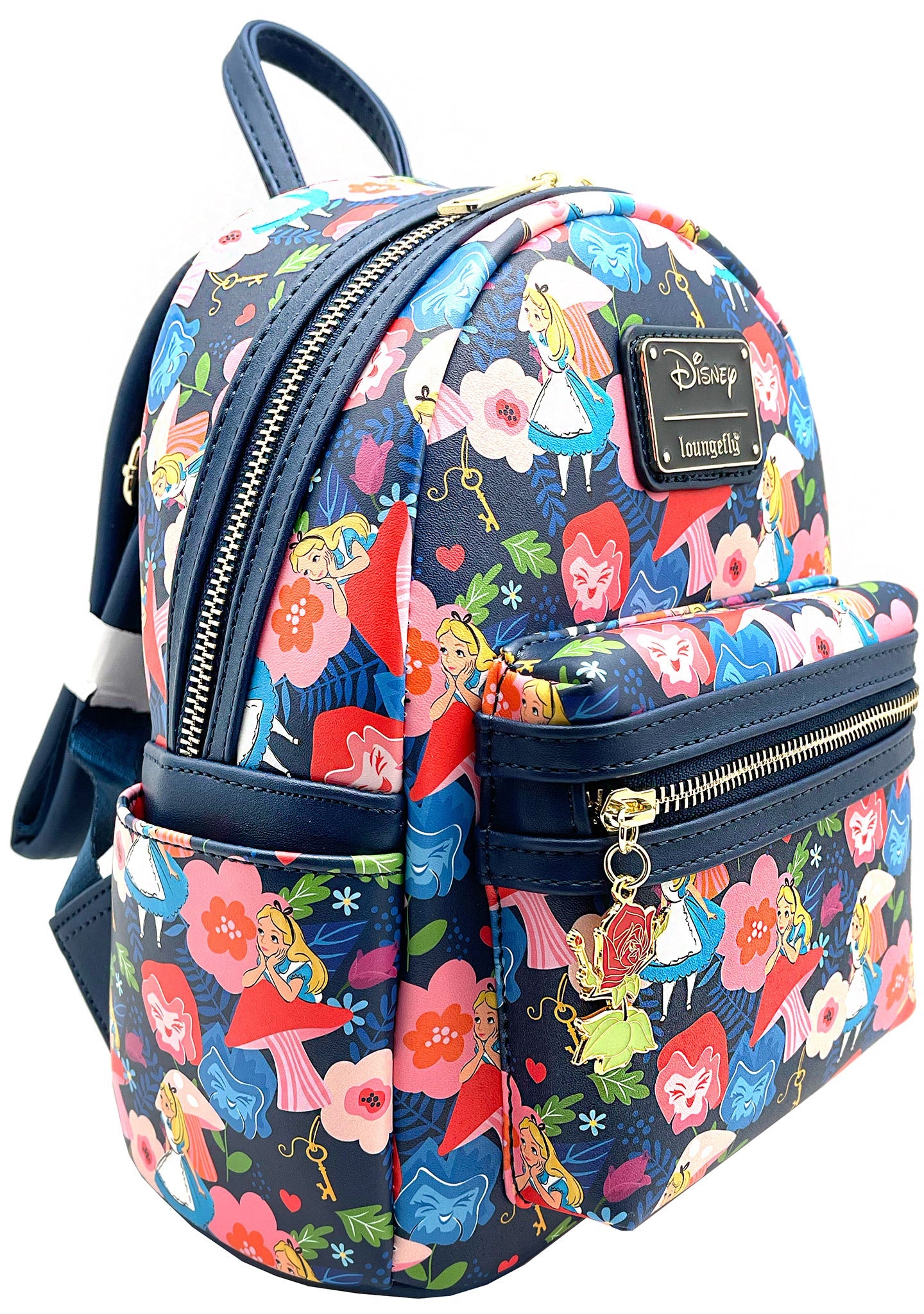 LOUNGEFLY X LASR Exclusive Disney Alice In Wonderland Golden Afternoon AOP Mini Backpack