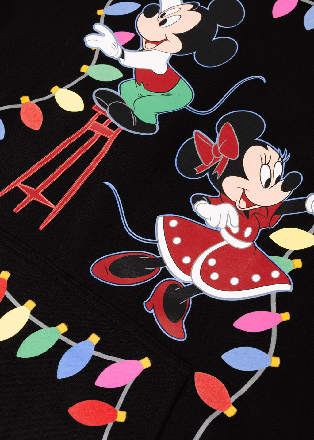 LOUNGEFLY Disney Mickey & Friends Holiday String Lights Glow Unisex Hoodie
