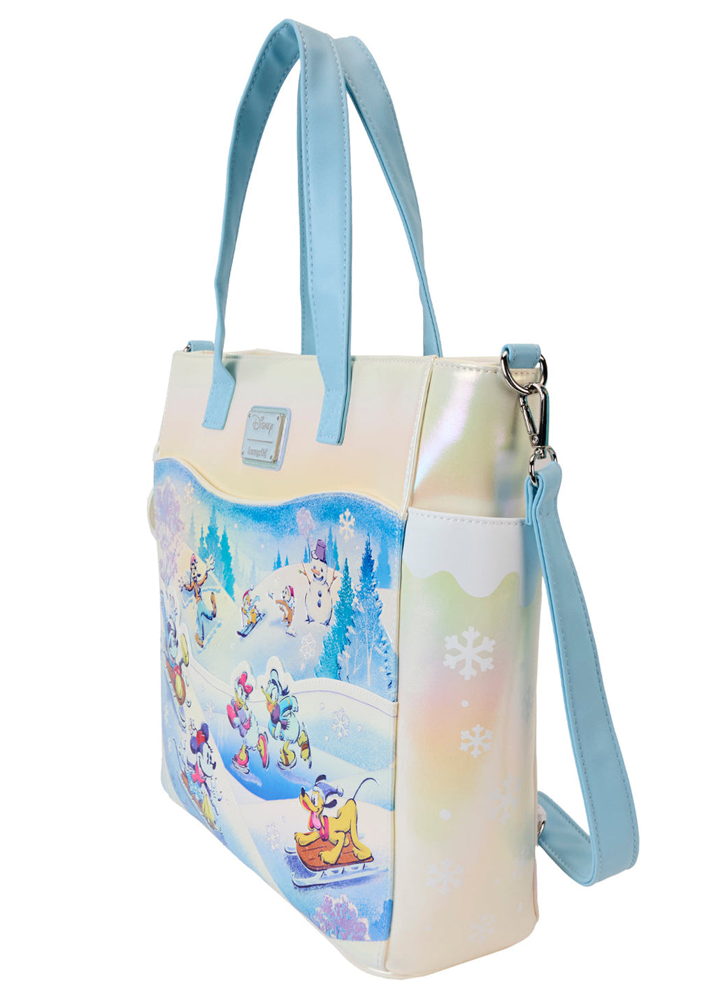 LOUNGEFLY Disney Mickey & Friends Winter Wonderland Convertible Tote Bag