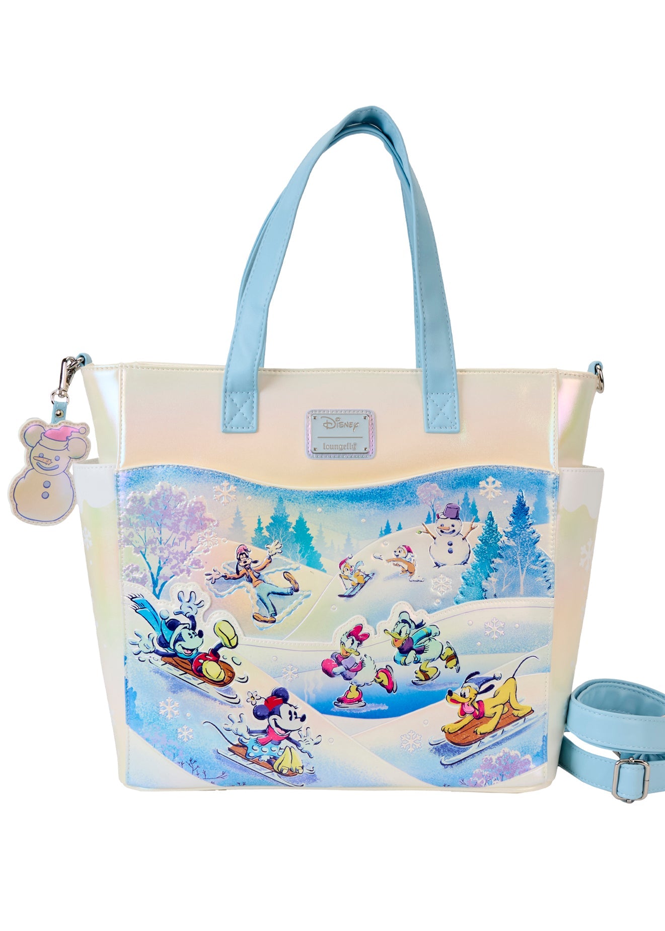 LOUNGEFLY Disney Mickey & Friends Winter Wonderland Convertible Tote Bag