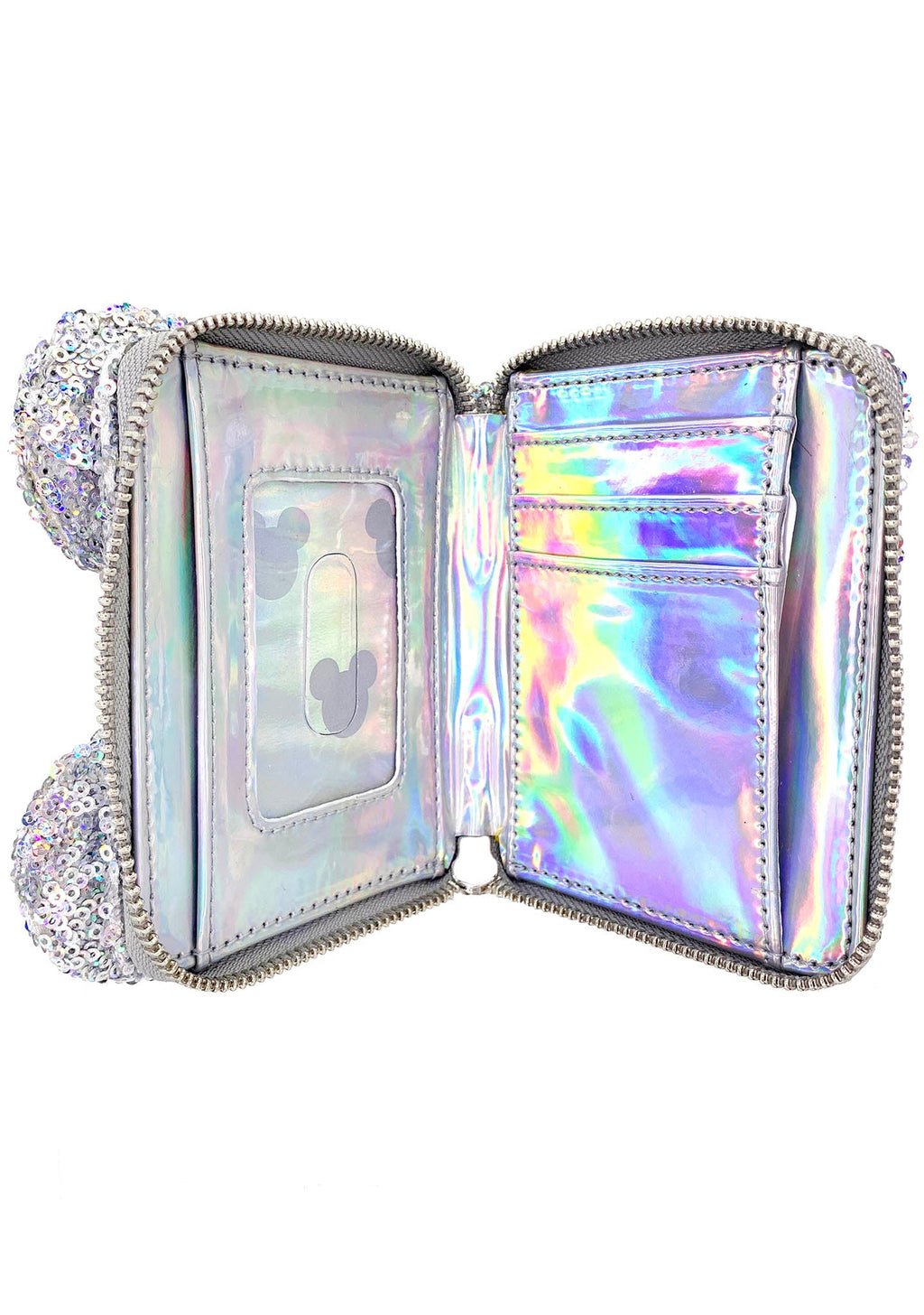 LOUNGEFLY X LASR Exclusive Disney Holographic Sequin Minnie Zip Wallet
