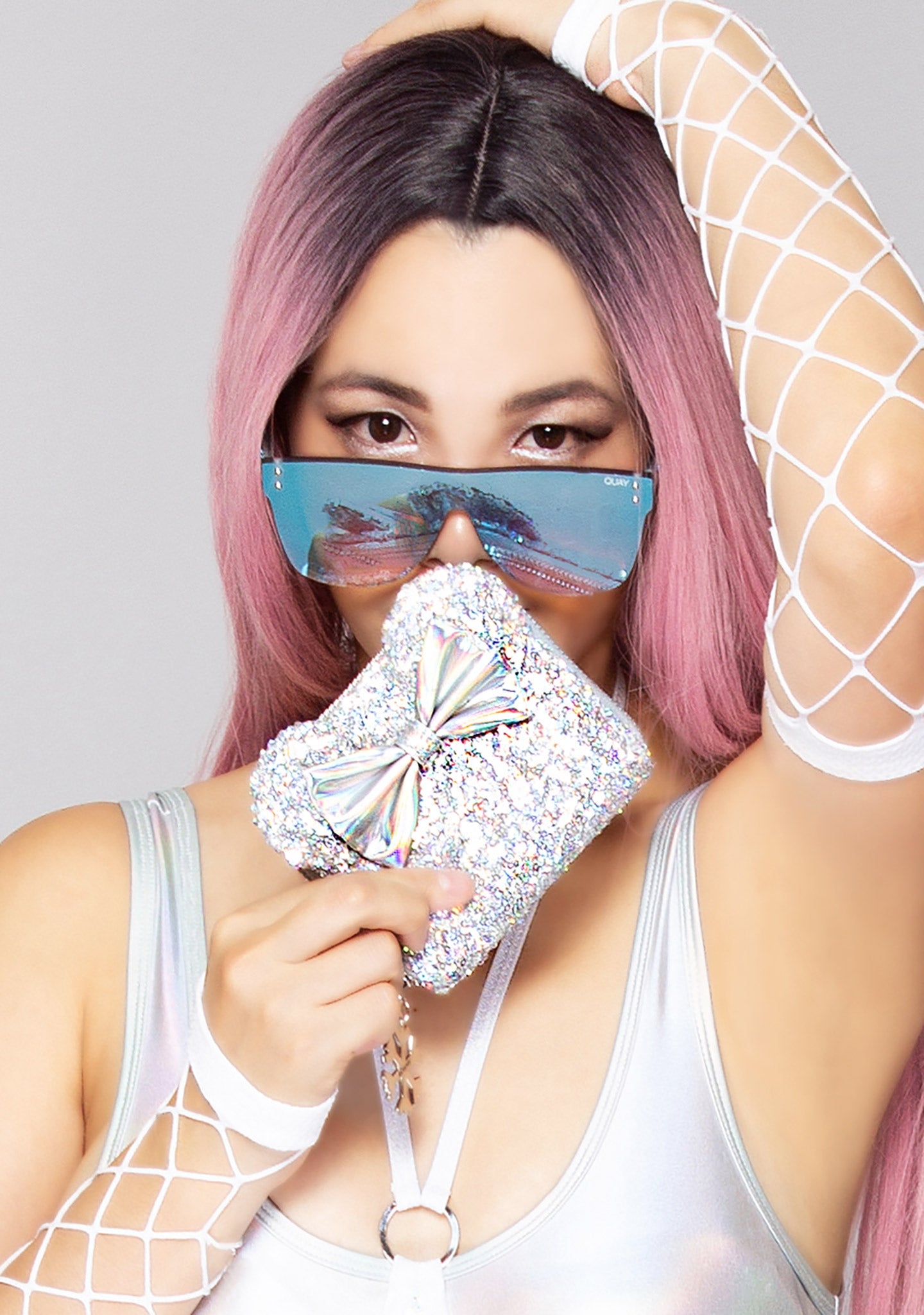 LOUNGEFLY X LASR Exclusive Disney Holographic Sequin Minnie Zip Wallet