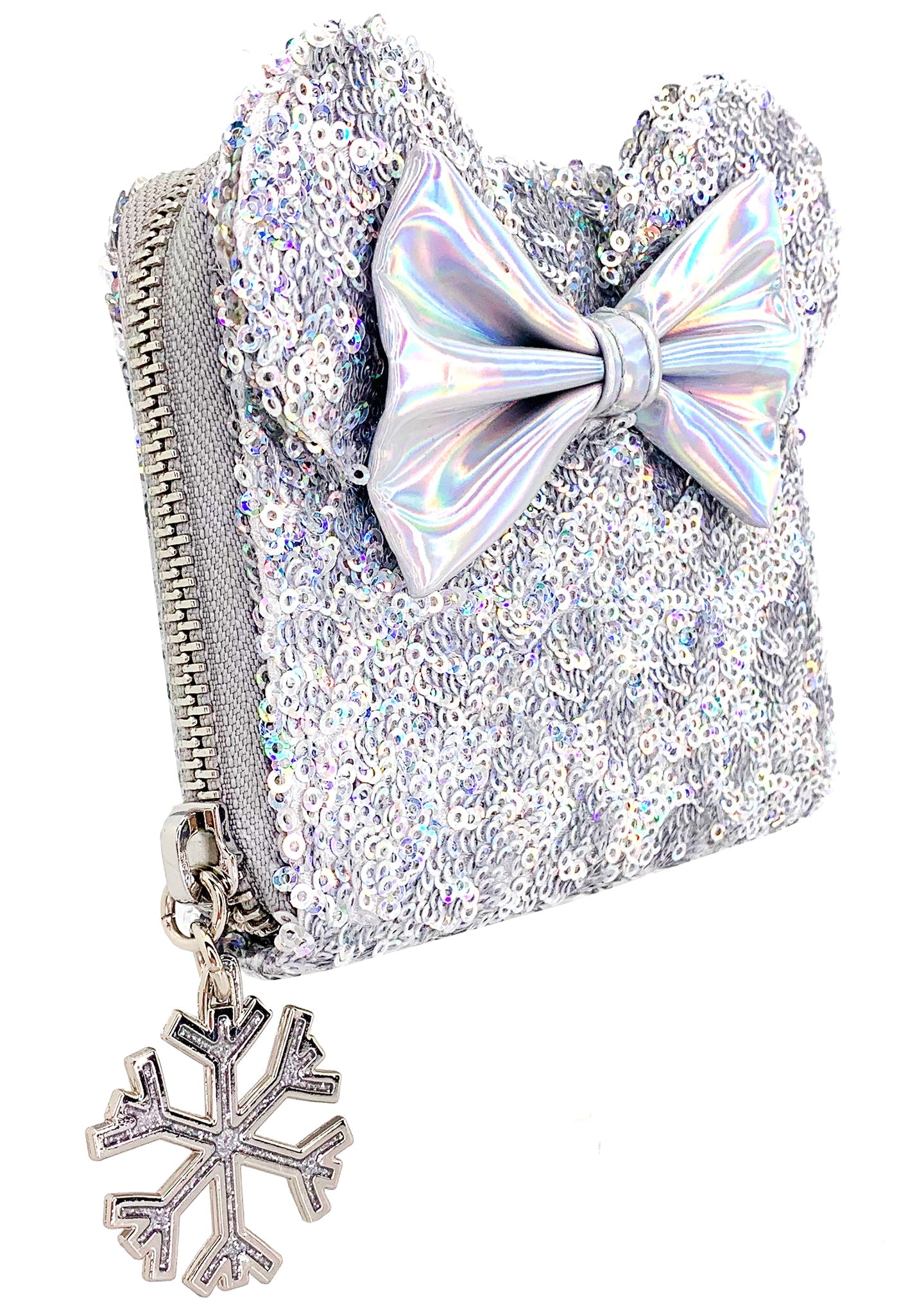 LOUNGEFLY X LASR Exclusive Disney Holographic Sequin Minnie Zip Wallet