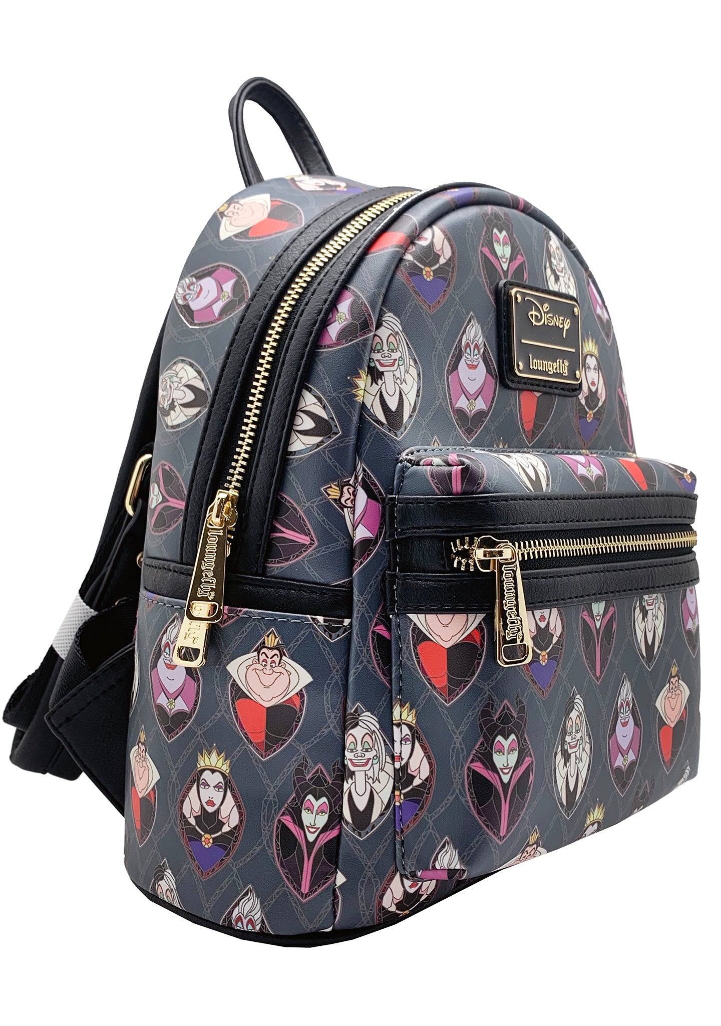 LOUNGEFLY X LASR Exclusives Disney Villains Stained Glass Mini Backpack