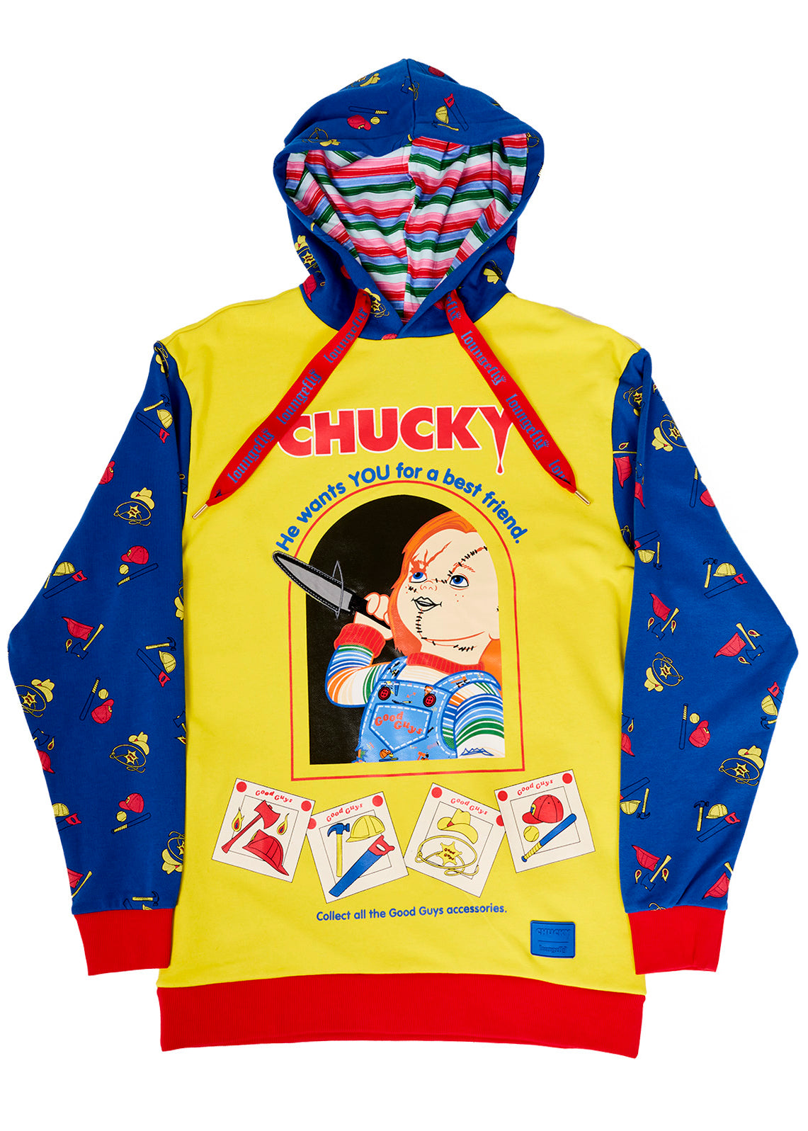 LOUNGEFLY Chucky Good Guys Color Block Unisex Hoodie