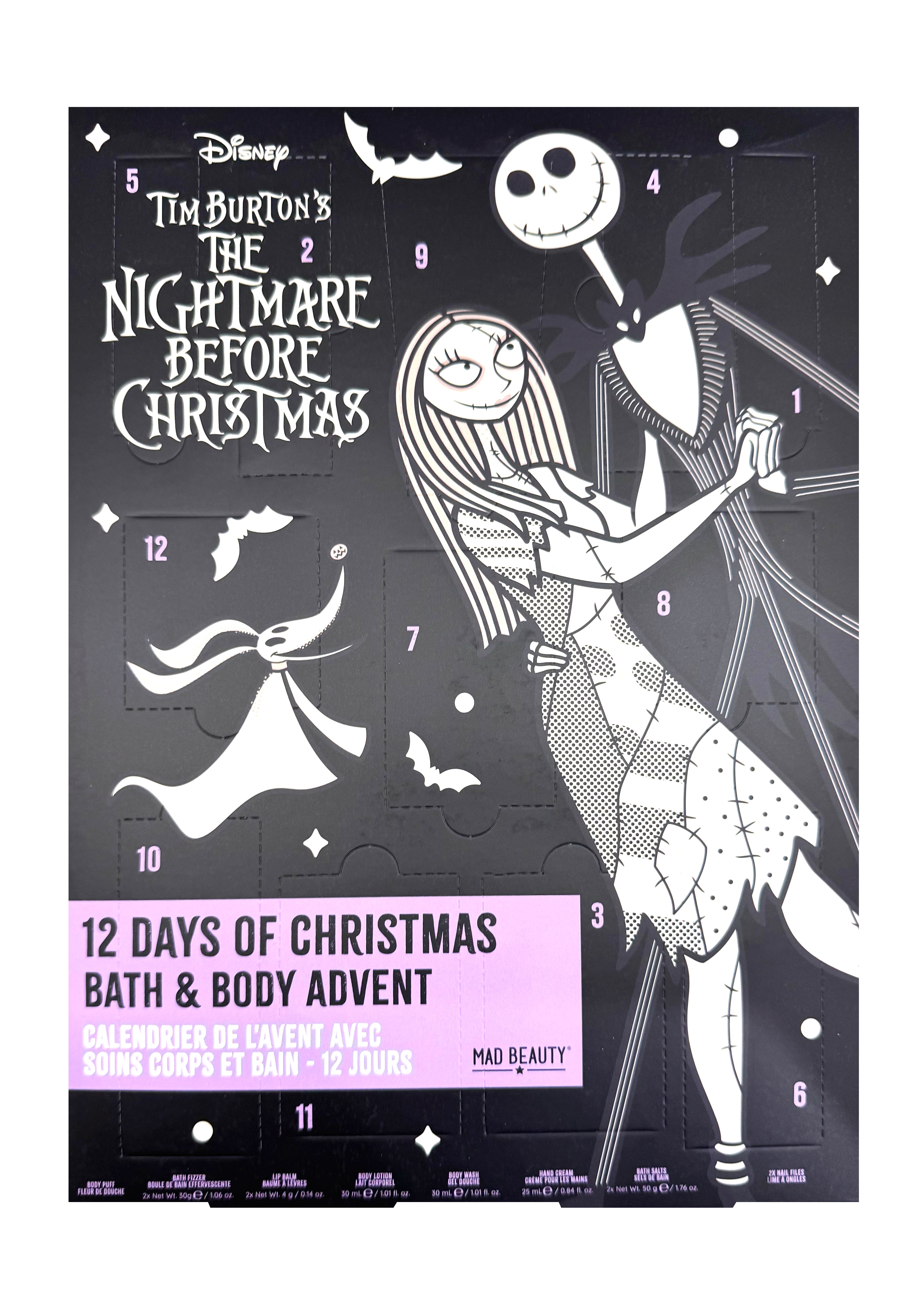  Disney Nightmare Before Christmas 12 Days Advent Calendar Bath & Body Set