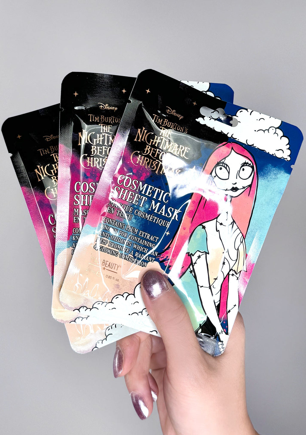  Disney Nightmare Before Christmas Sally Mystic Cosmetic Sheet Mask - 3pc Set