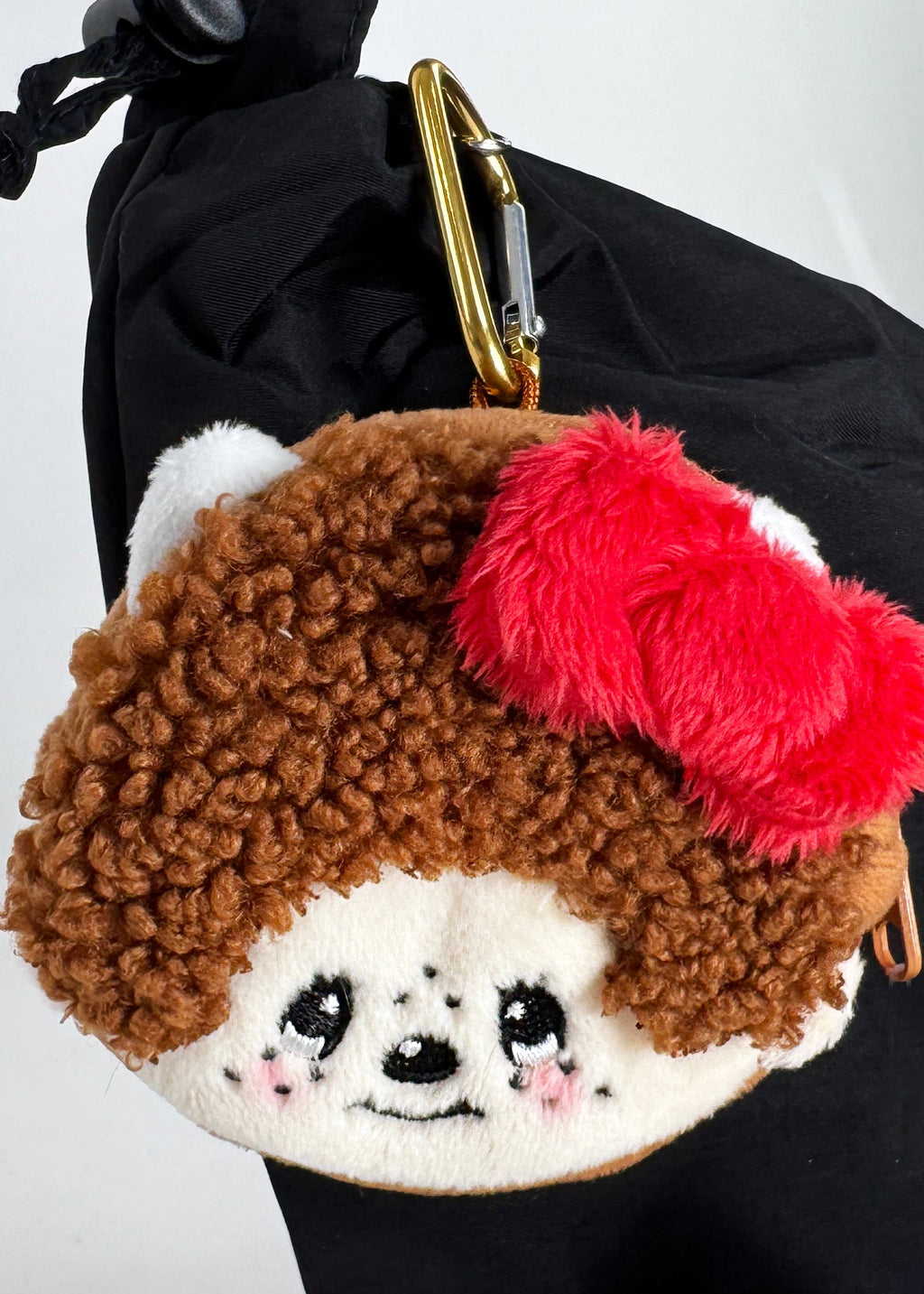  Monchhichi X Sanrio Hello Kitty Face Plush Carabiner Coin Pouch -Limited Edition