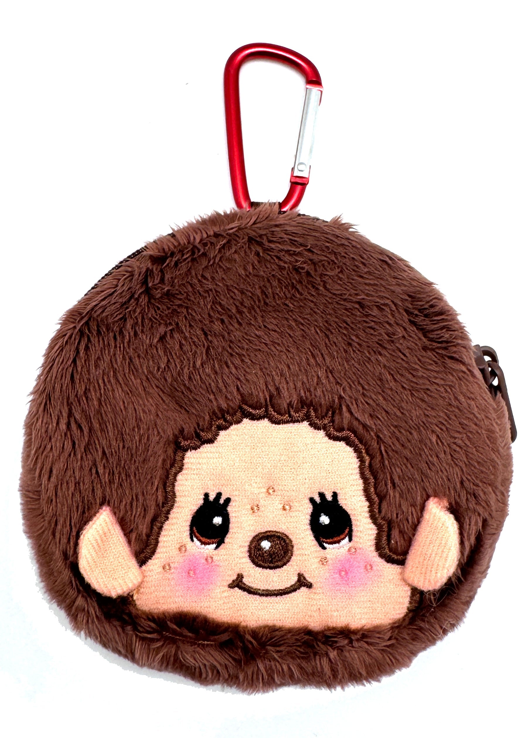  Monchhichi-Kun Face Plush Carabiner Coin Pouch