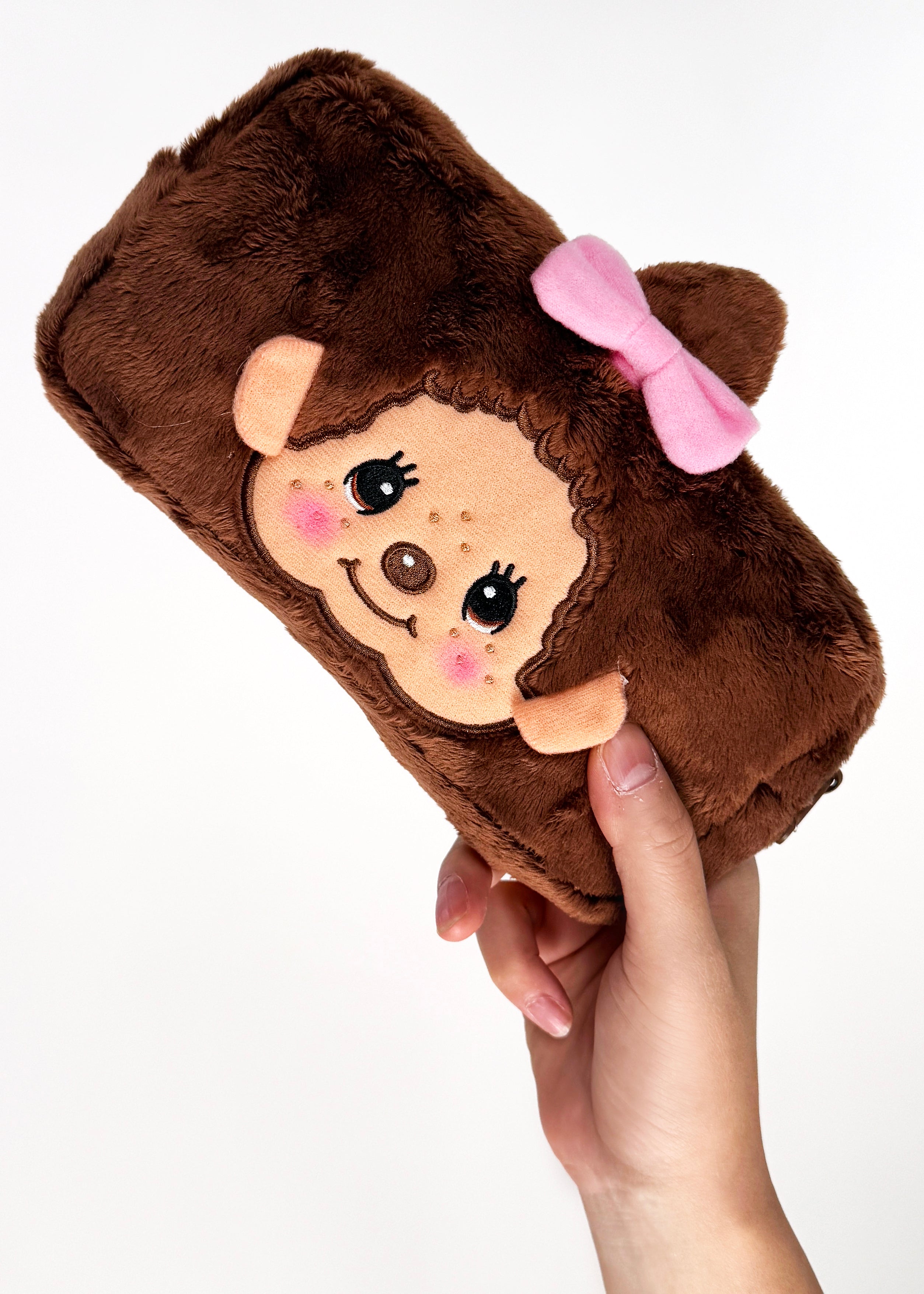  Monchhichi-Chan Face Plush Cosmetic Bag