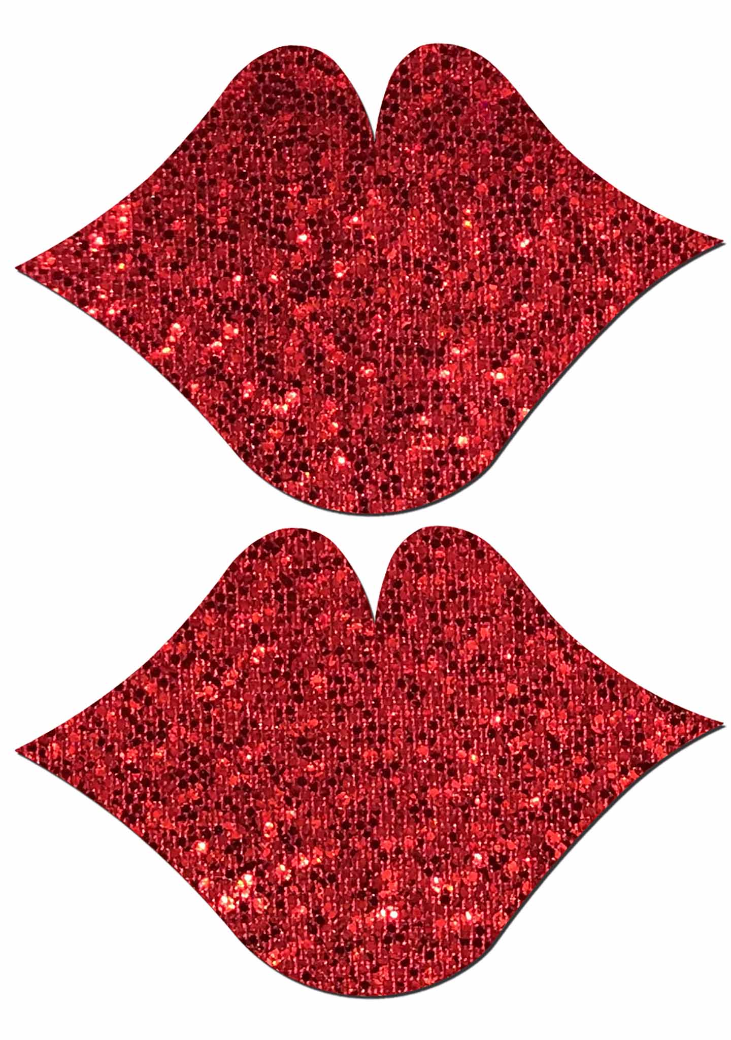  Kisses Glittering Lip Nipple Pasties In Red