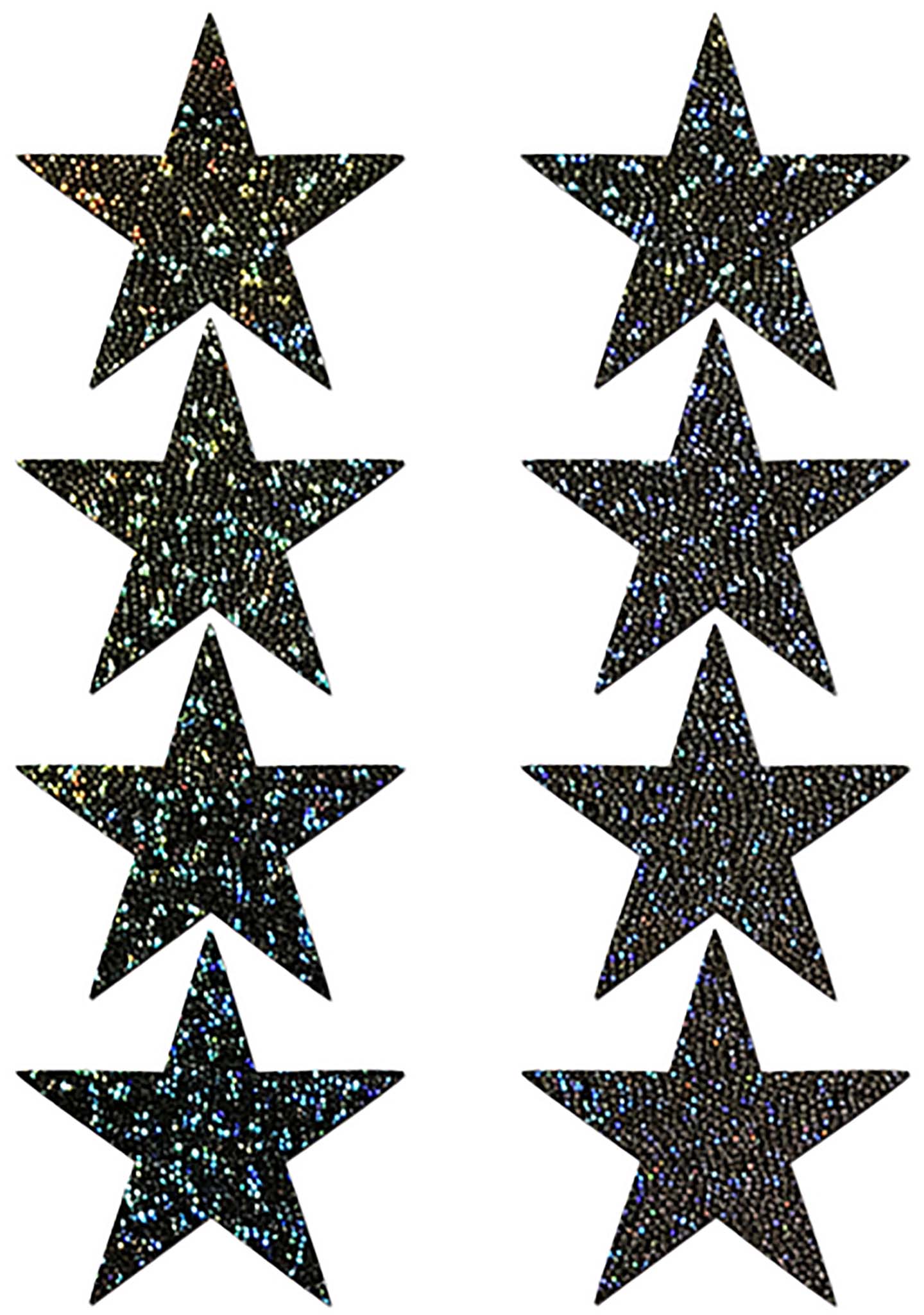  Body Minis Black Glitter Star Nipple & Body Pasties 8PK Set